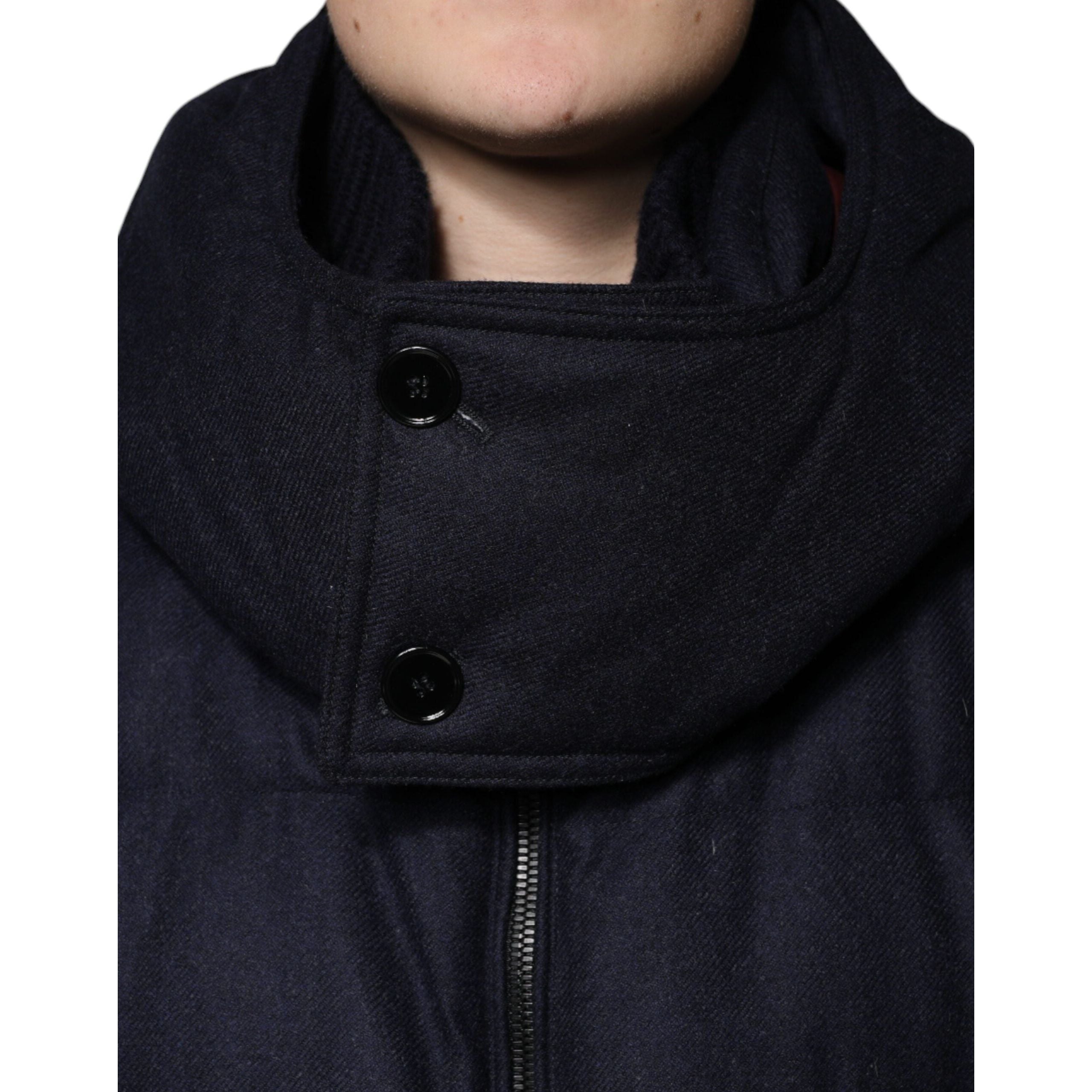 Dolce & Gabbana Black Nylon Hooded Puffer Coat Jacket