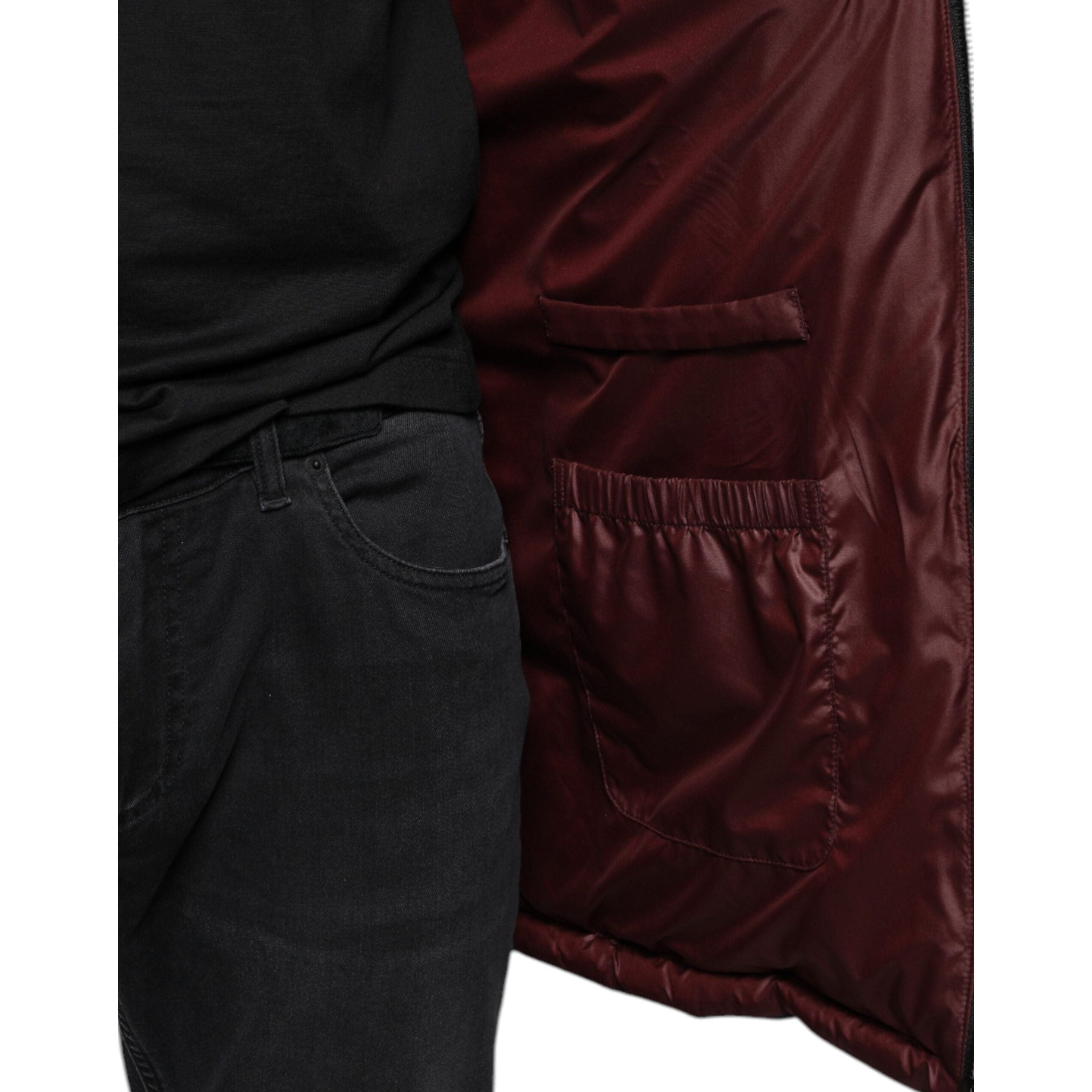 Dolce & Gabbana Black Nylon Hooded Puffer Coat Jacket