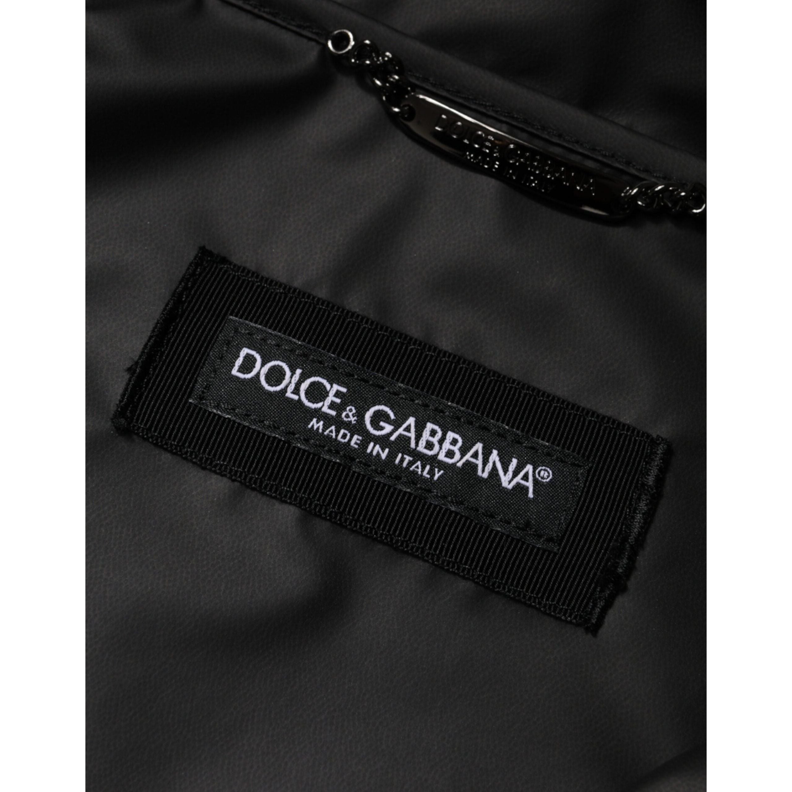 Dolce & Gabbana Black Cotton Hooded Full Zip Jacket