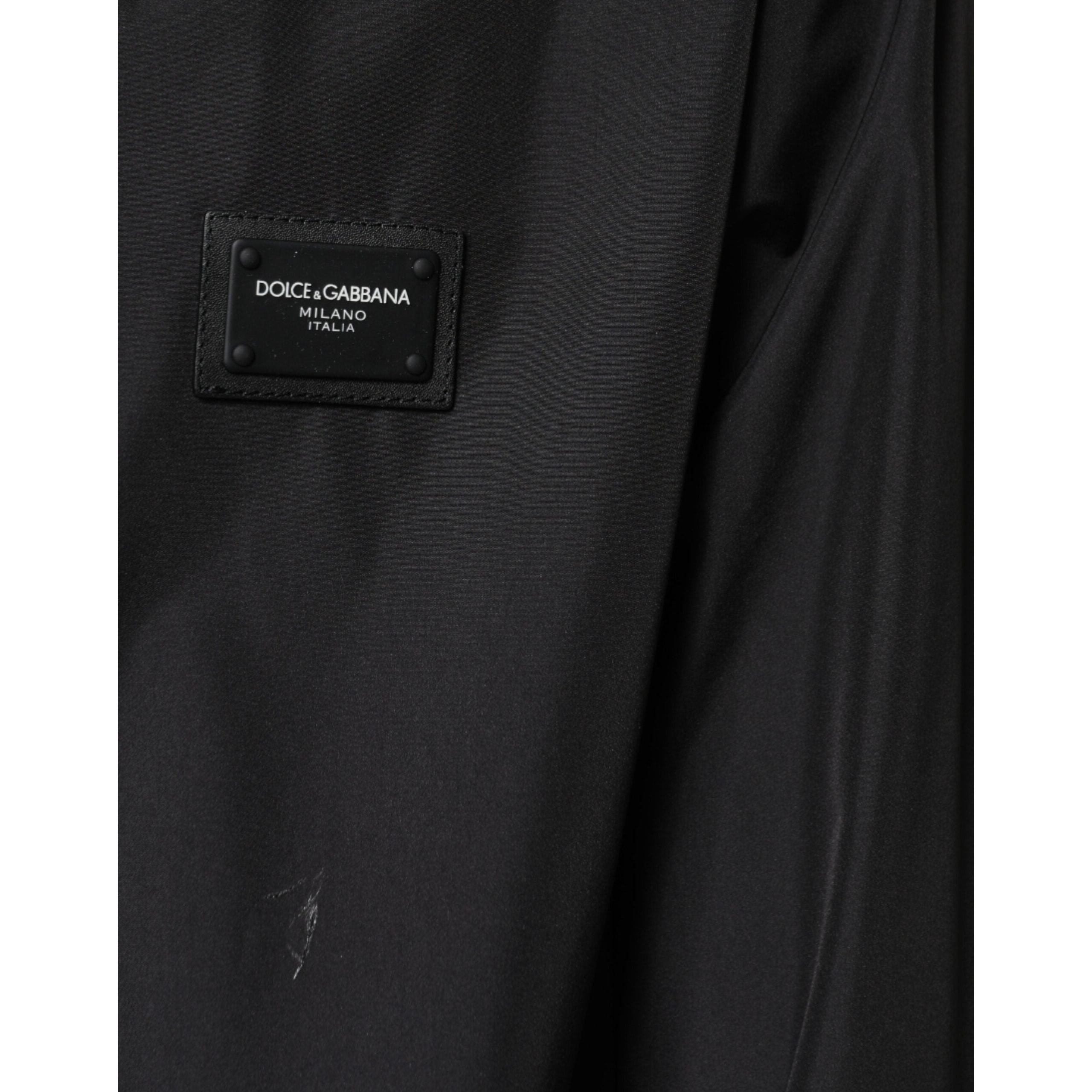 Dolce & Gabbana Black Cotton Hooded Full Zip Jacket