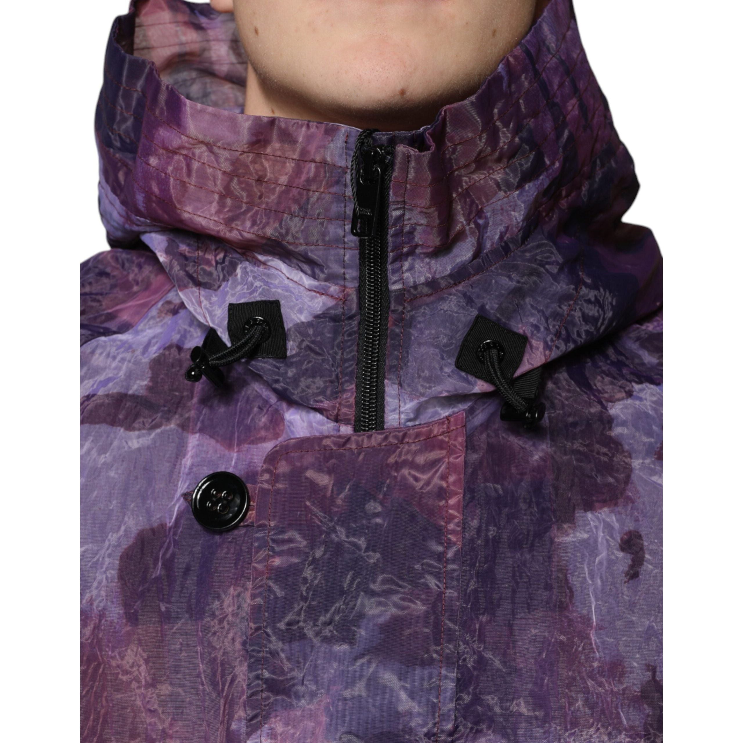 Dolce & Gabbana Purple Camouflage Nylon Blouson Jacket