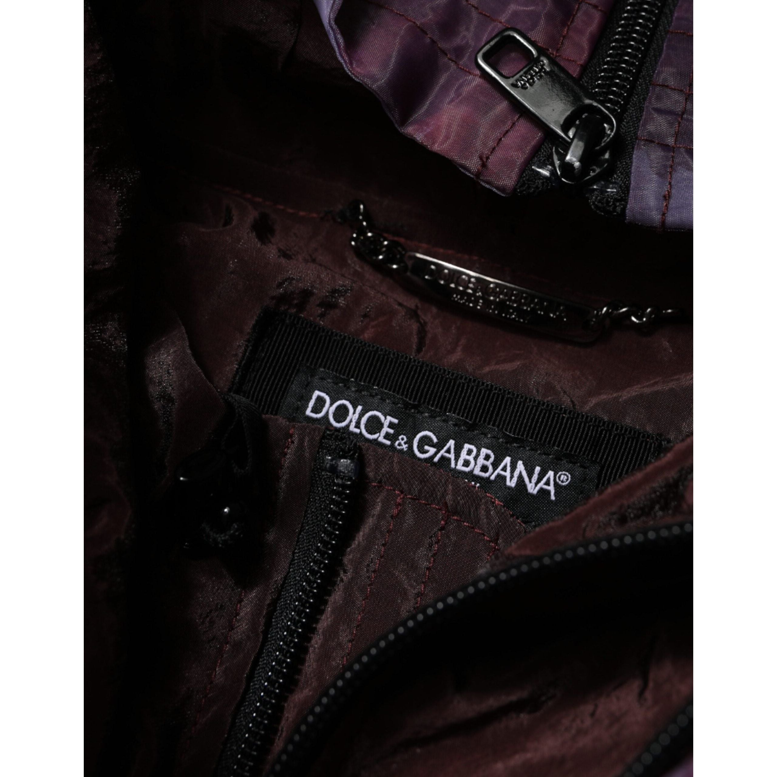 Dolce & Gabbana Purple Camouflage Nylon Blouson Jacket