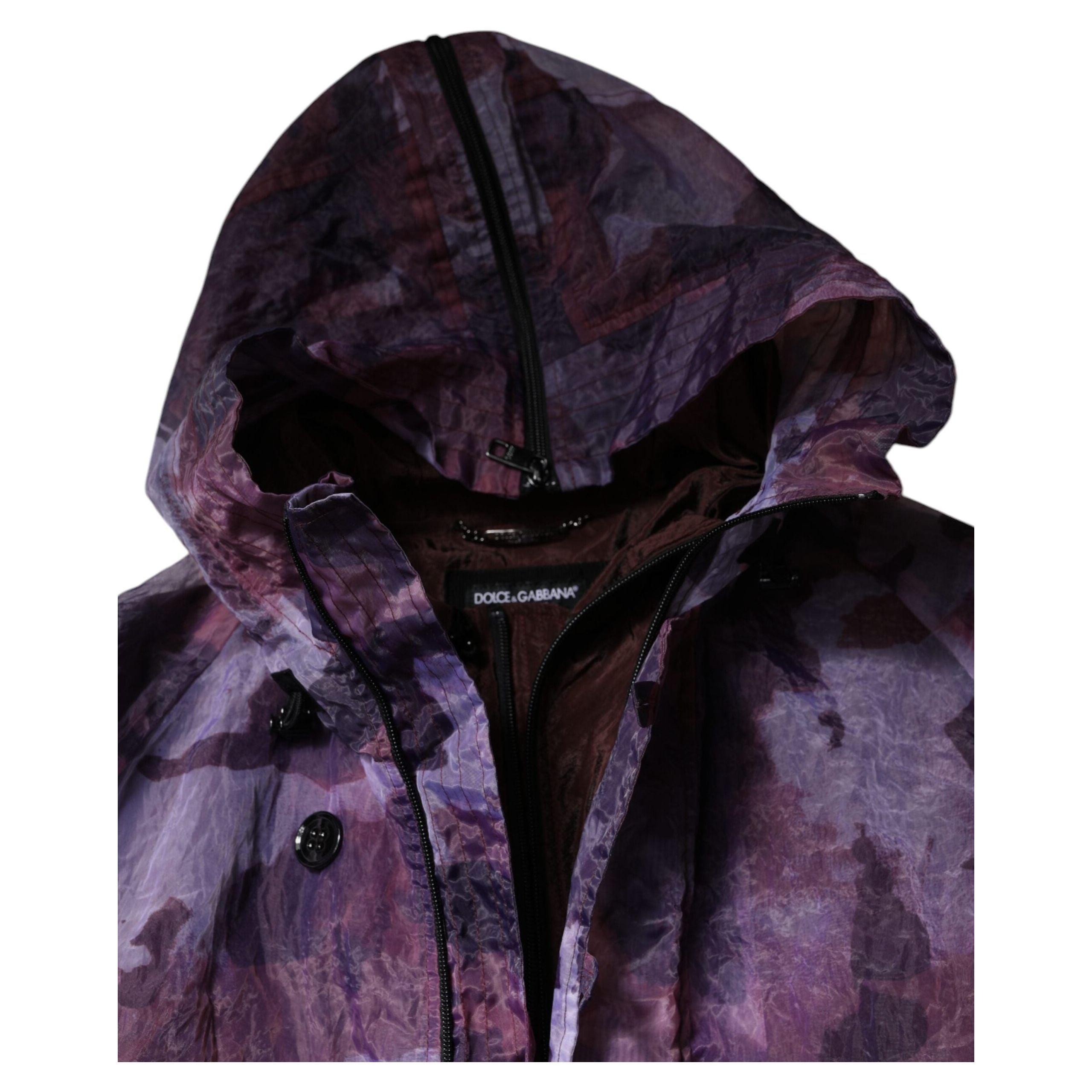 Dolce & Gabbana Purple Camouflage Nylon Blouson Jacket