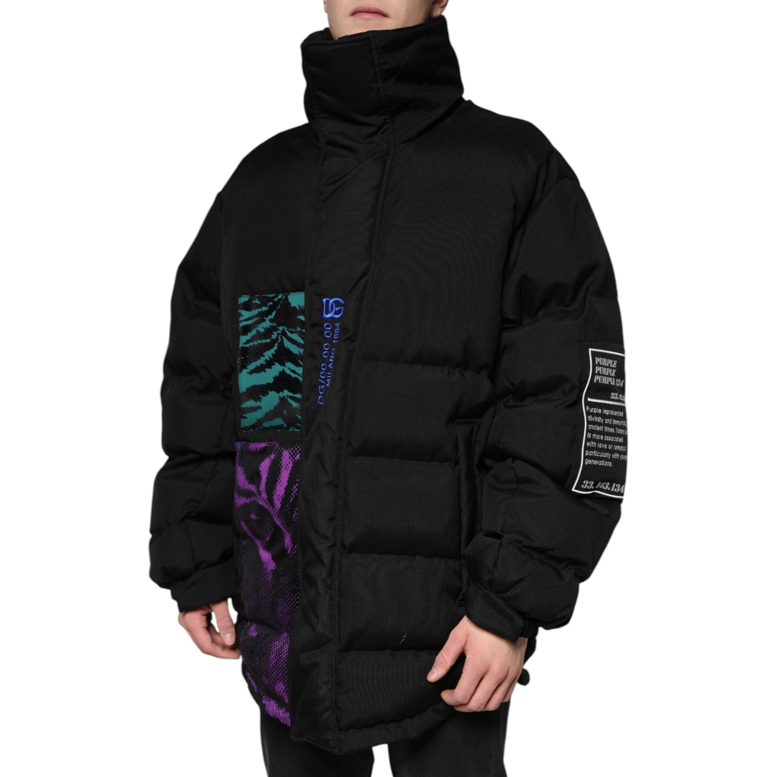Dolce & Gabbana Black Nylon Puffer Full Zip Jacket