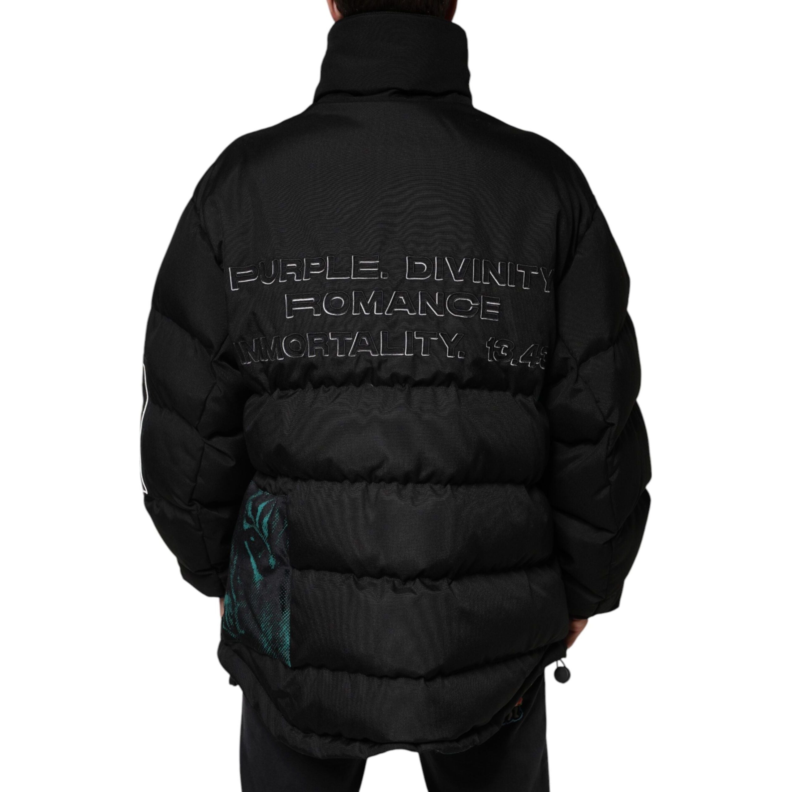 Dolce & Gabbana Black Nylon Puffer Full Zip Jacket