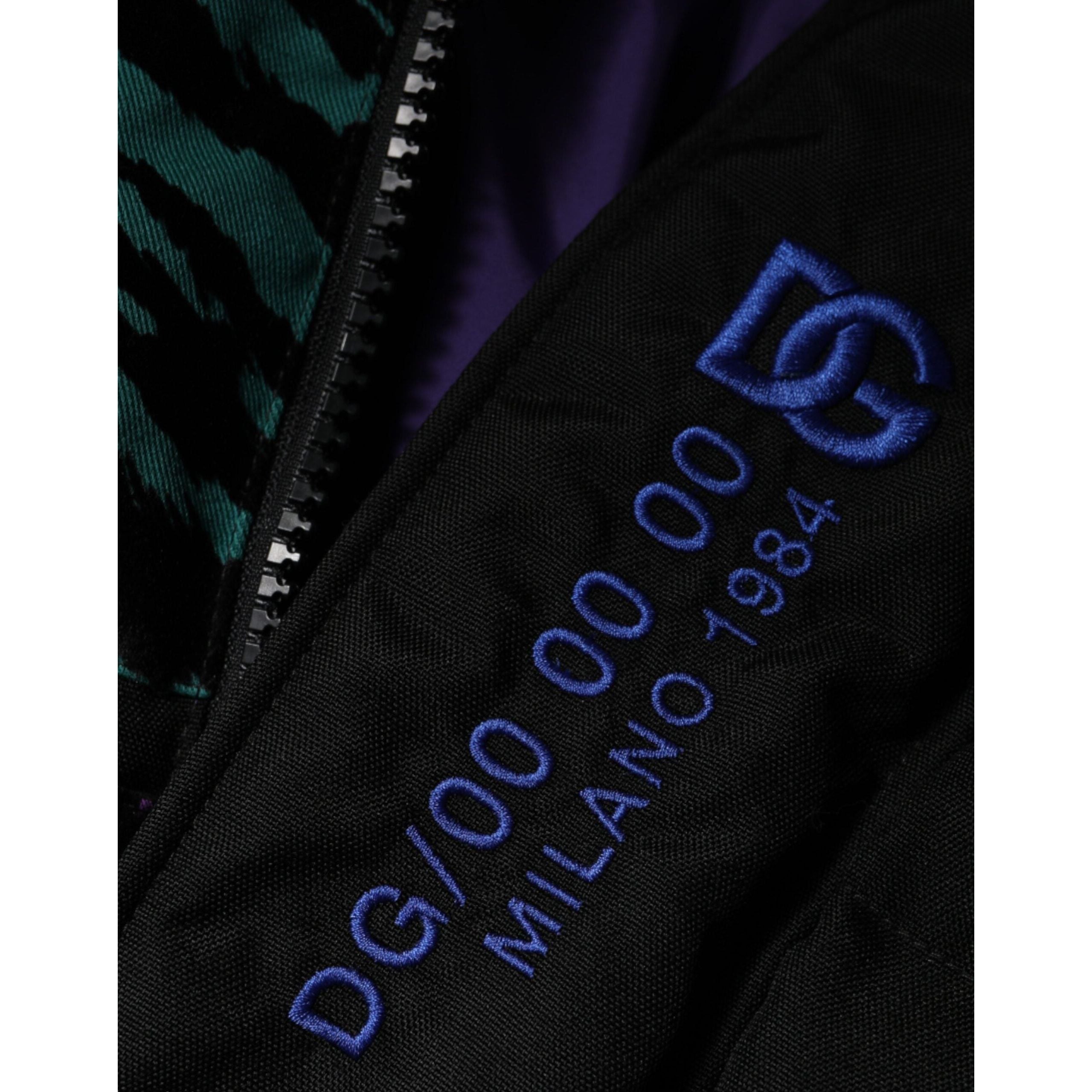 Dolce & Gabbana Black Nylon Puffer Full Zip Jacket