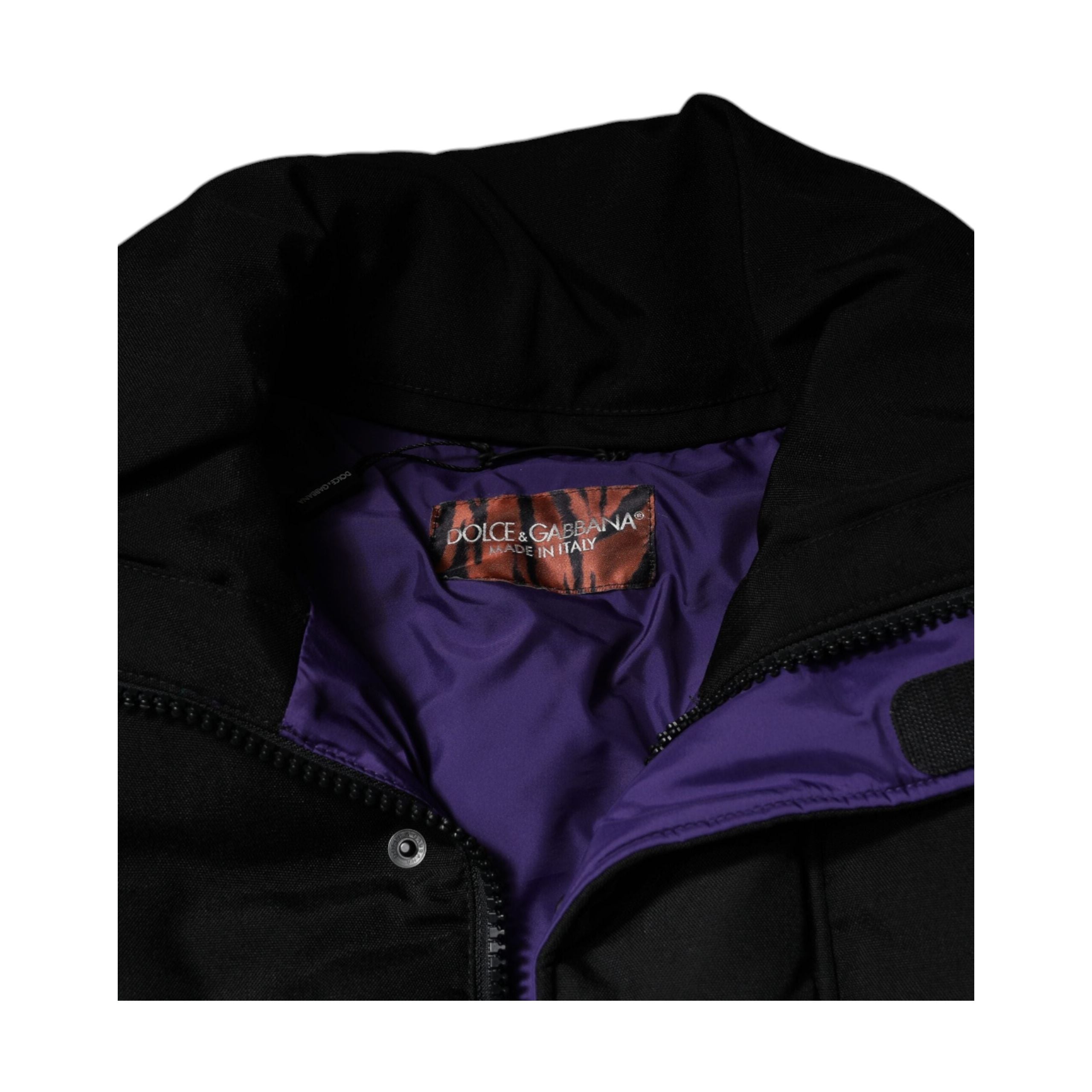 Dolce & Gabbana Black Nylon Puffer Full Zip Jacket