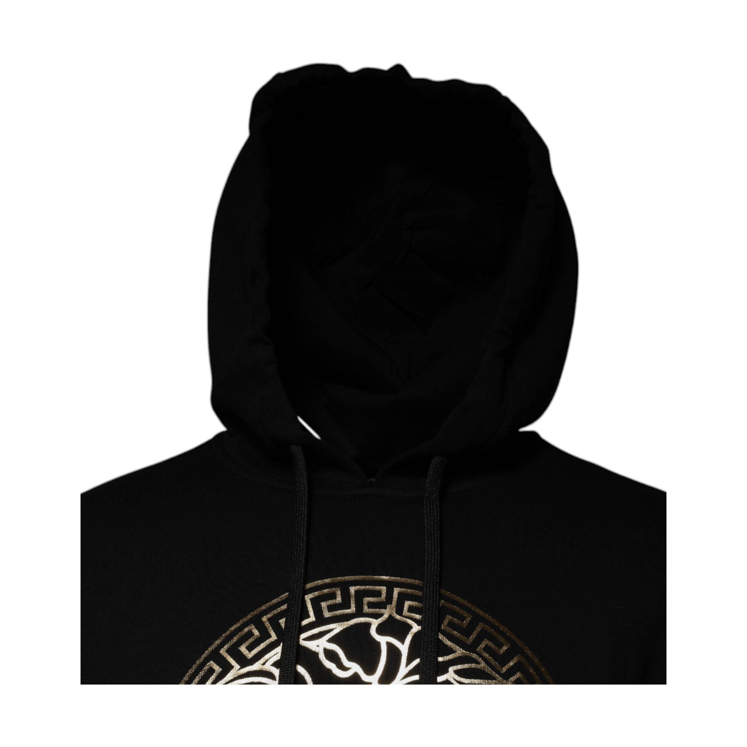 Versace Black Medusa Cotton Hoodie Pullover Sweatshirt
