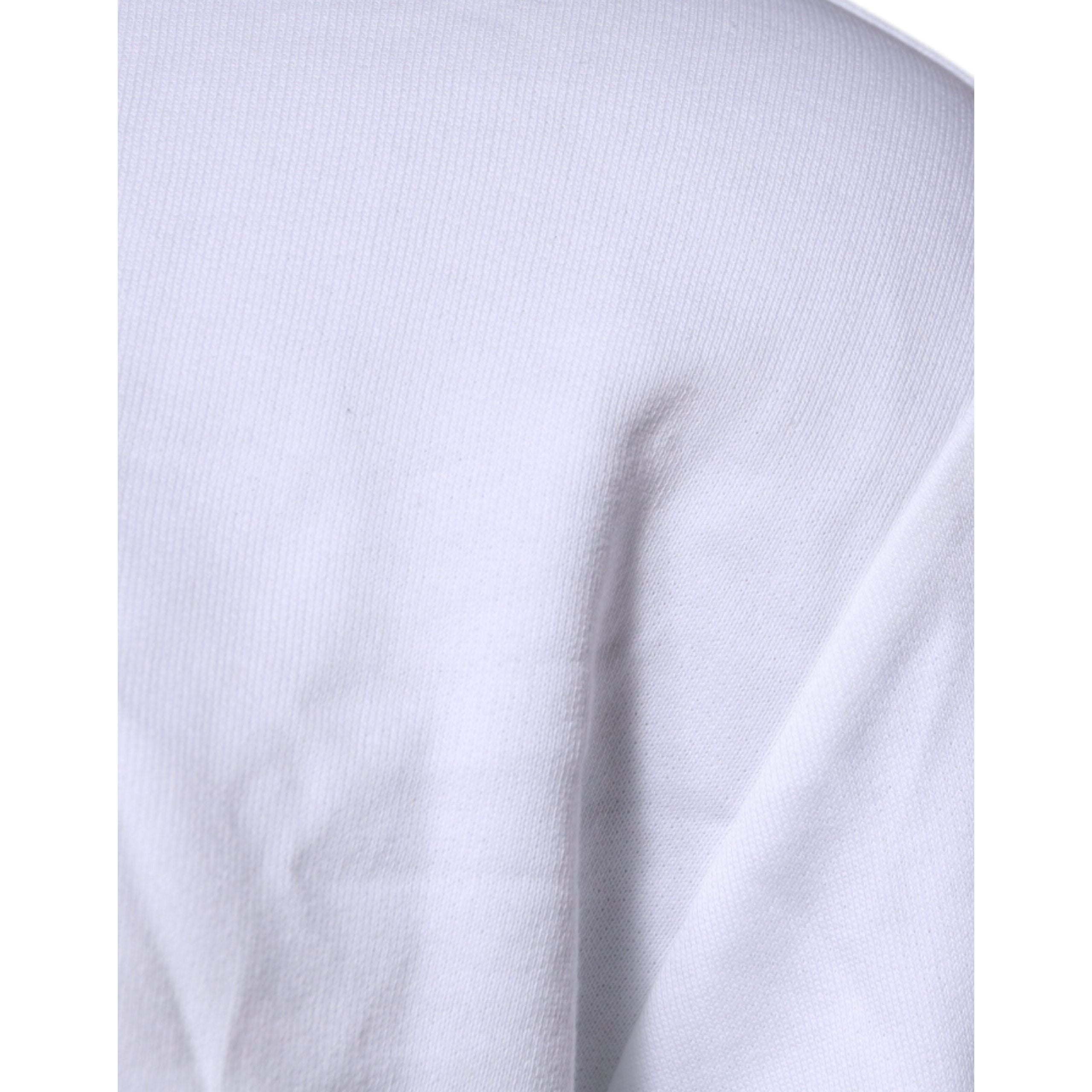 Versace White Cotton Crew Neck Pullover Sweater