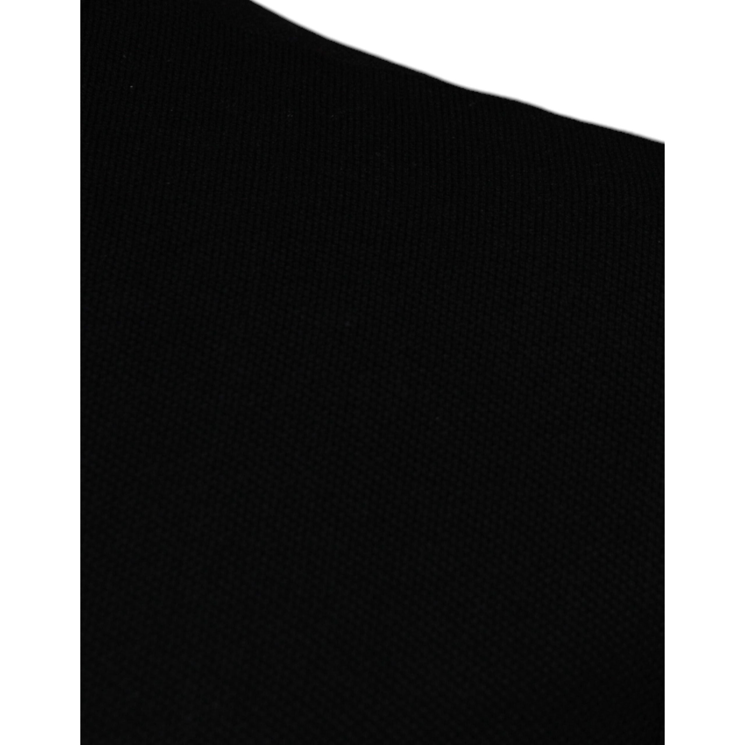 Versace Black Viscose Collared Polo Short Sleeves T-shirt