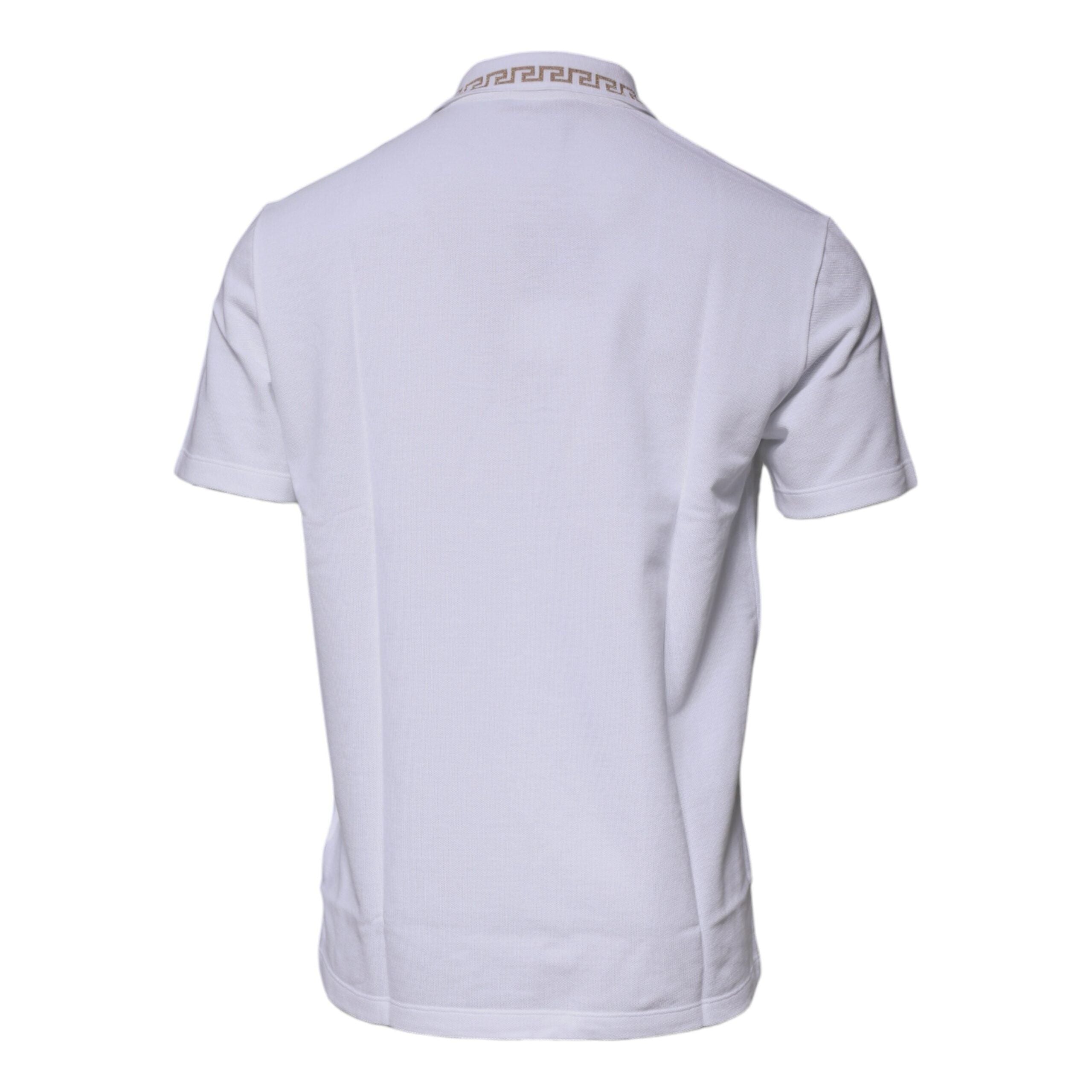 Versace White Viscose Collared Polo Short Sleeve T-shirt
