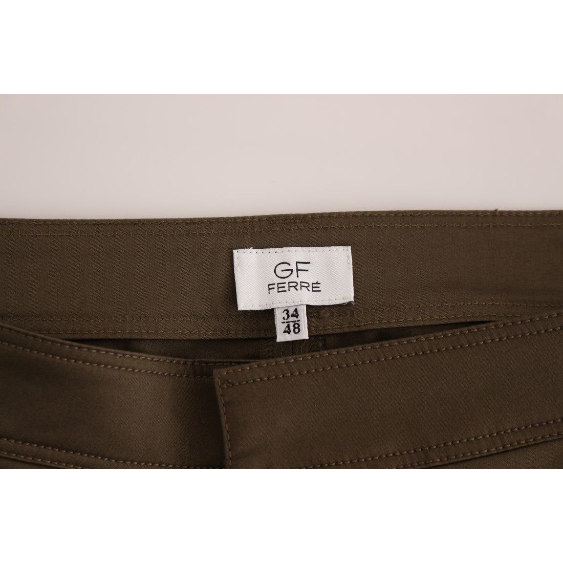GF Ferre Elegant Green Cotton Comfort Straight Fit Pants Luxury