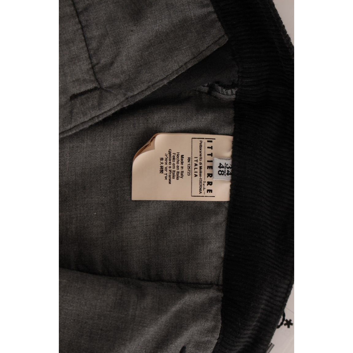 GF Ferre Black Cotton Corduroy Pants for Timeless Style