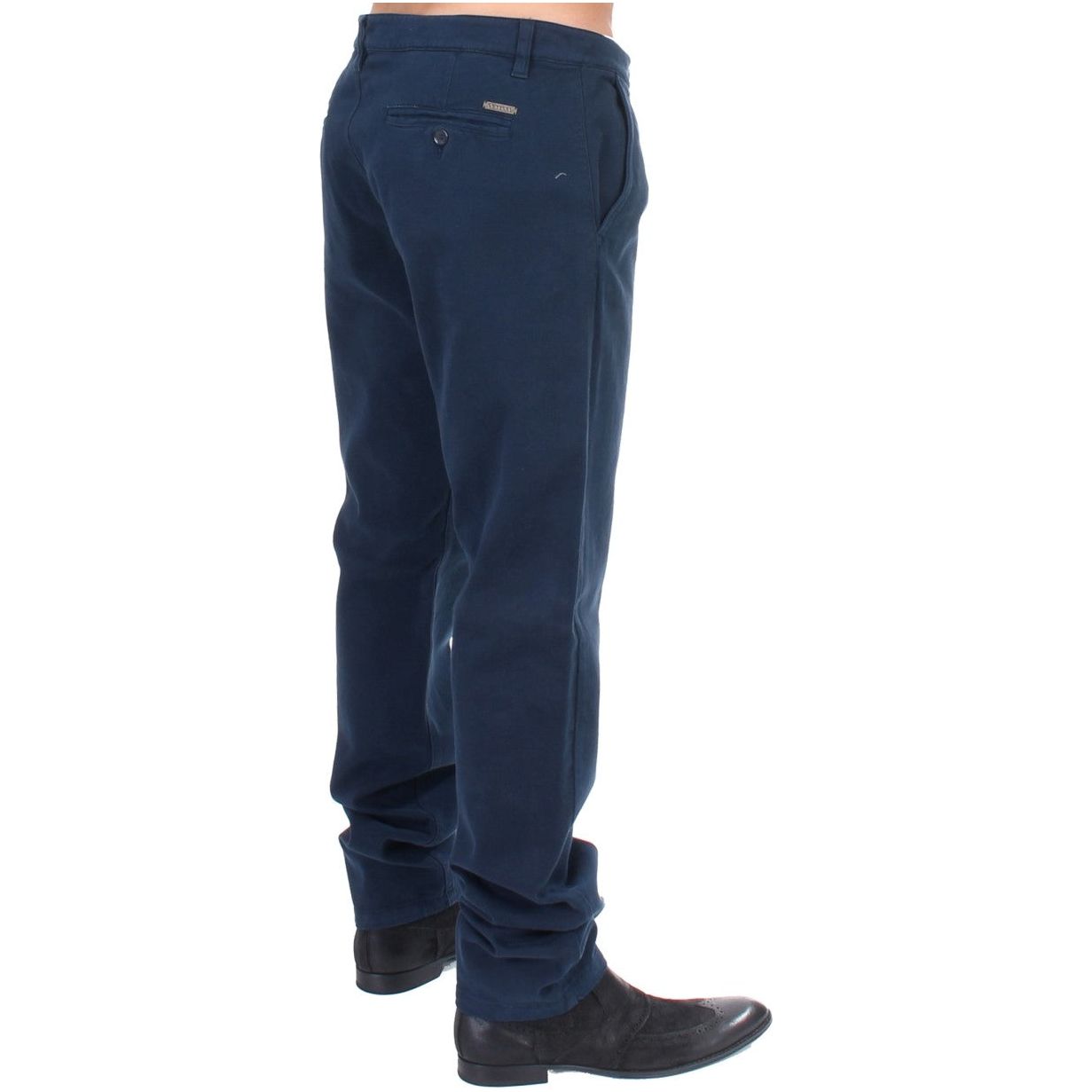 GF Ferre Blue Cotton Stretch Chinos for Sophisticated Style
