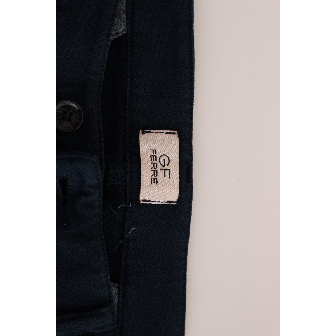 GF Ferre Blue Cotton Stretch Chinos for Sophisticated Style