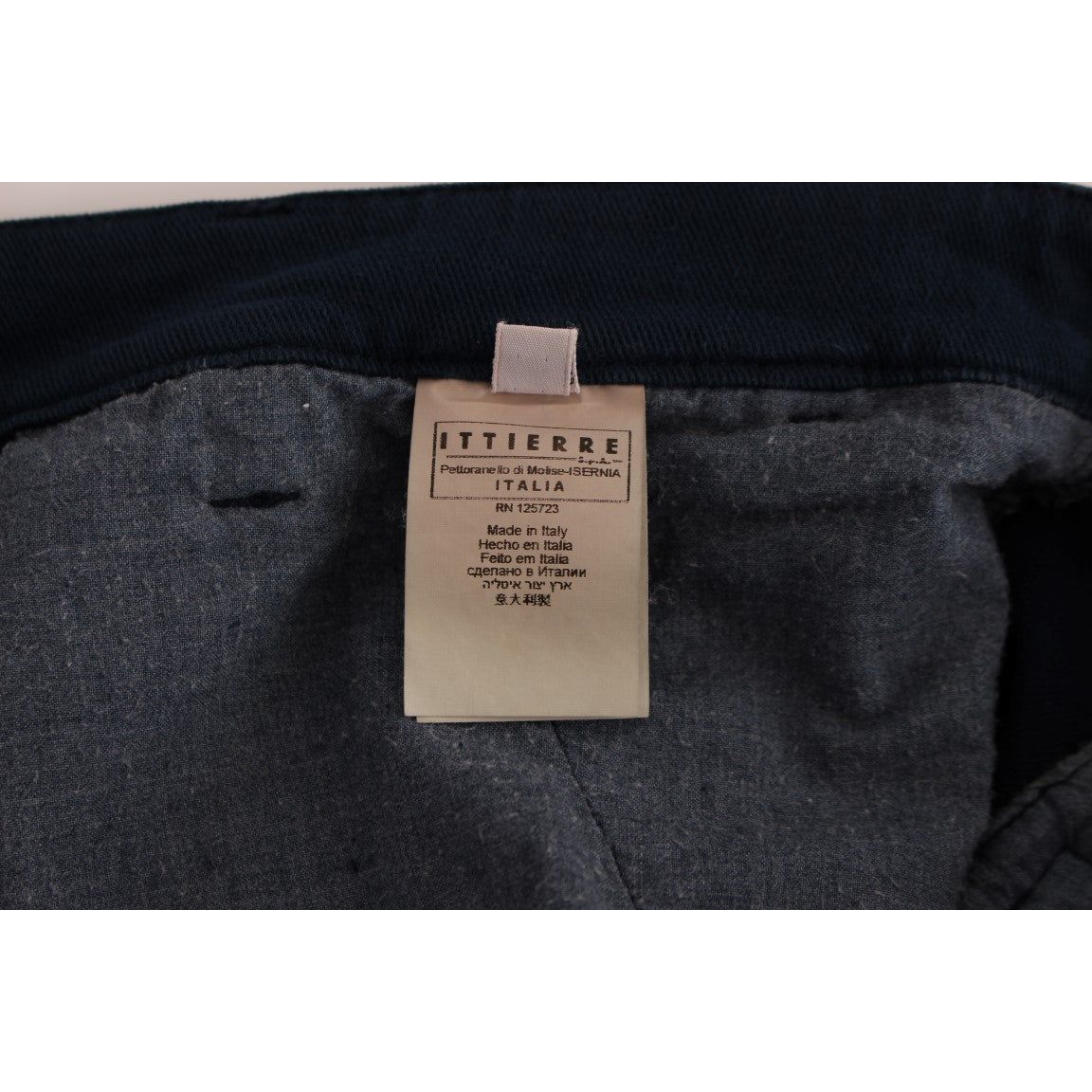 GF Ferre Blue Cotton Stretch Chinos for Sophisticated Style