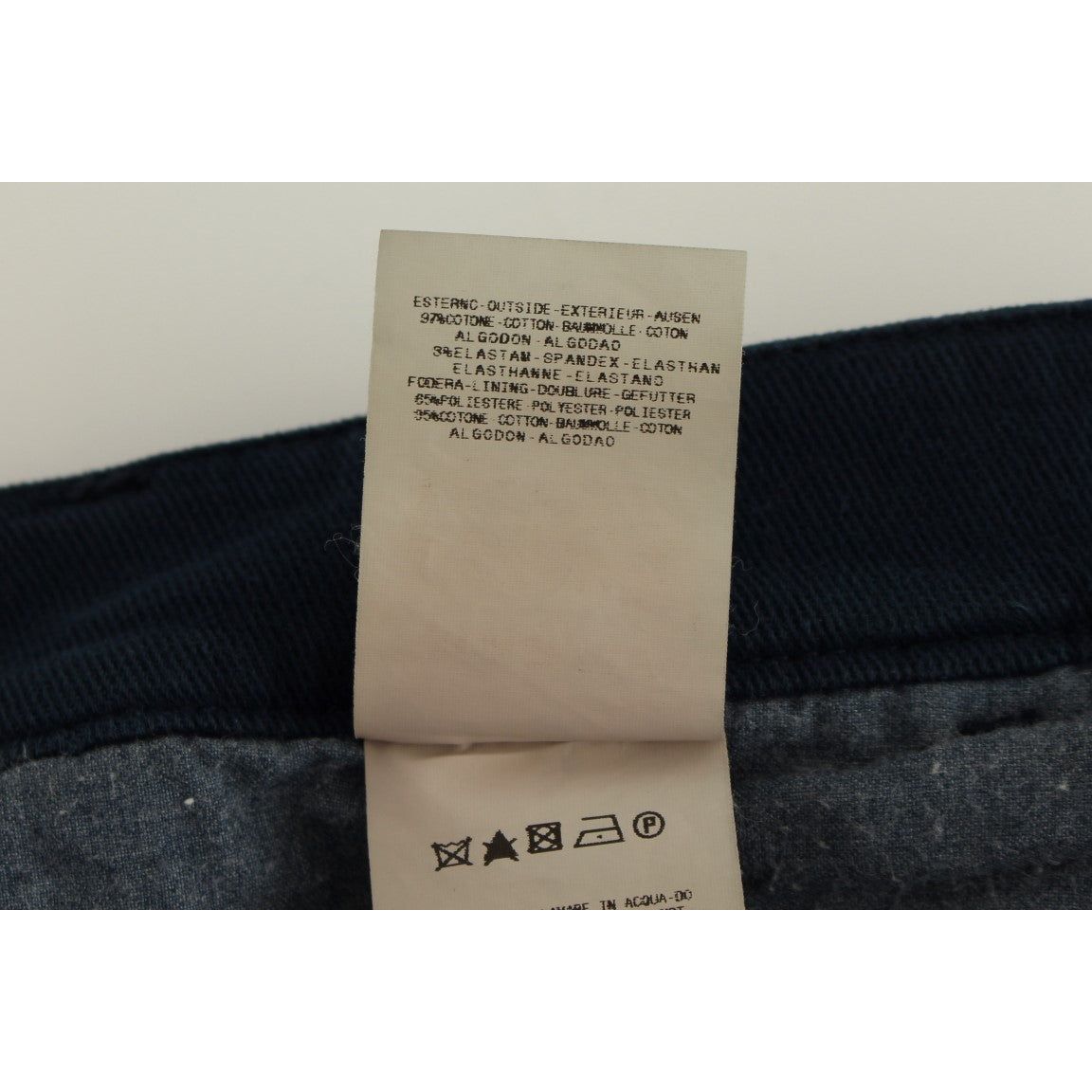 GF Ferre Blue Cotton Stretch Chinos for Sophisticated Style
