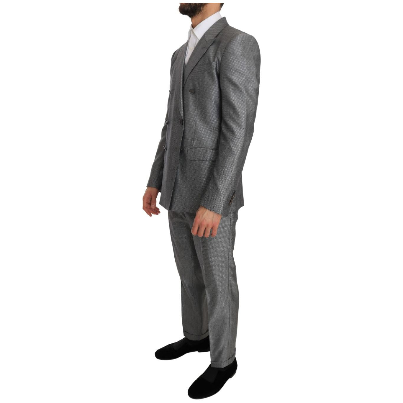 Dolce & Gabbana Black Wool Double-Breasted Suit Jacket