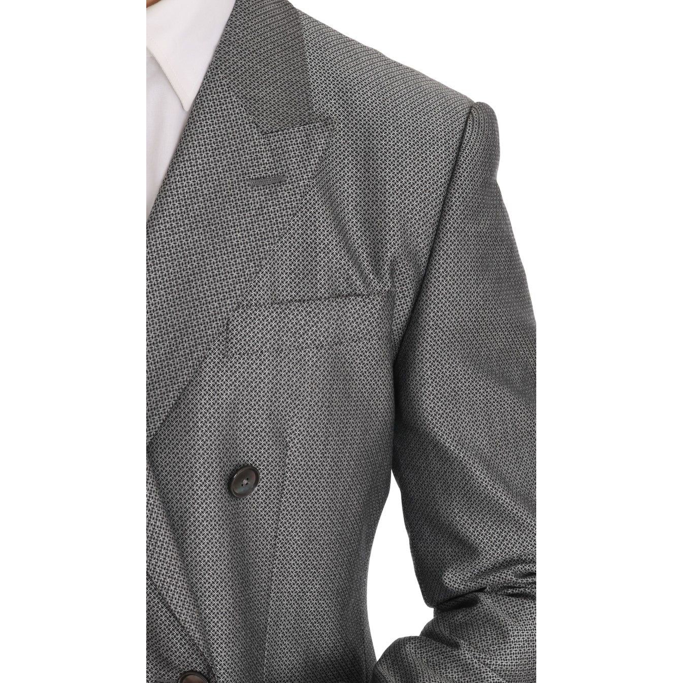 Dolce & Gabbana Black Wool Double-Breasted Suit Jacket