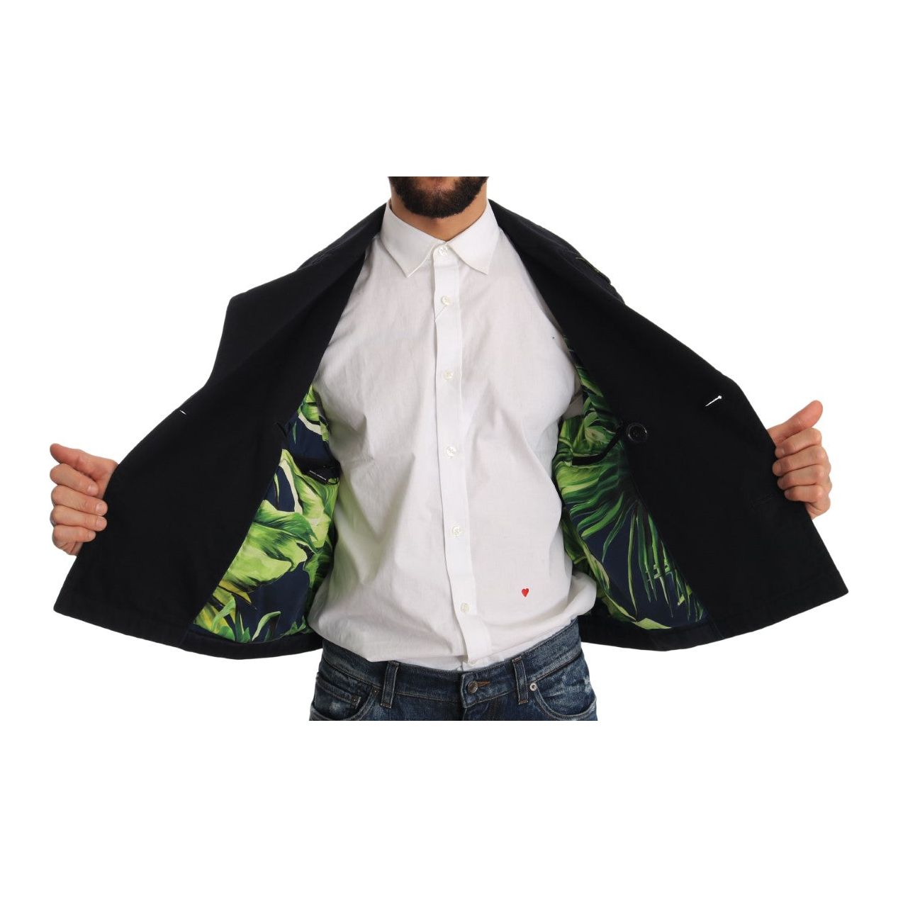 Dolce & Gabbana Dark Blue Cotton Trench Coat Jacket