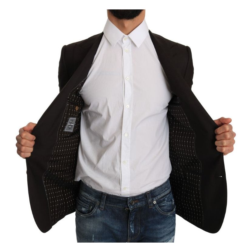 Dolce & Gabbana Brown Virgin Wool Blazer Jacket