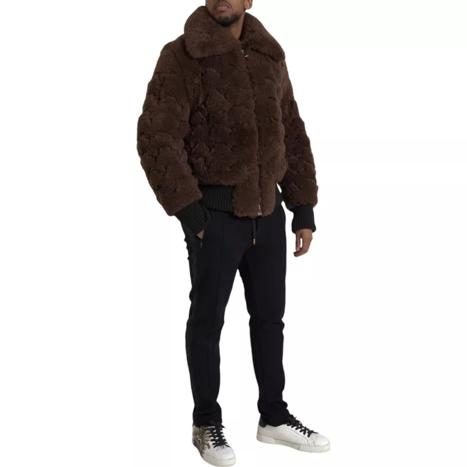 Bottega Veneta Brown Fur Lamb Shearling Coat Jacket Luxury