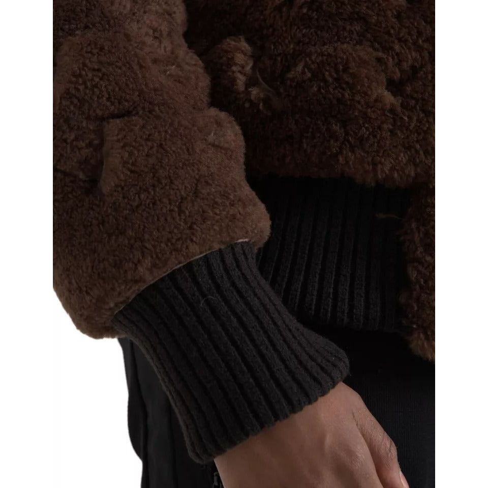 Bottega Veneta Brown Fur Lamb Shearling Coat Jacket Luxury