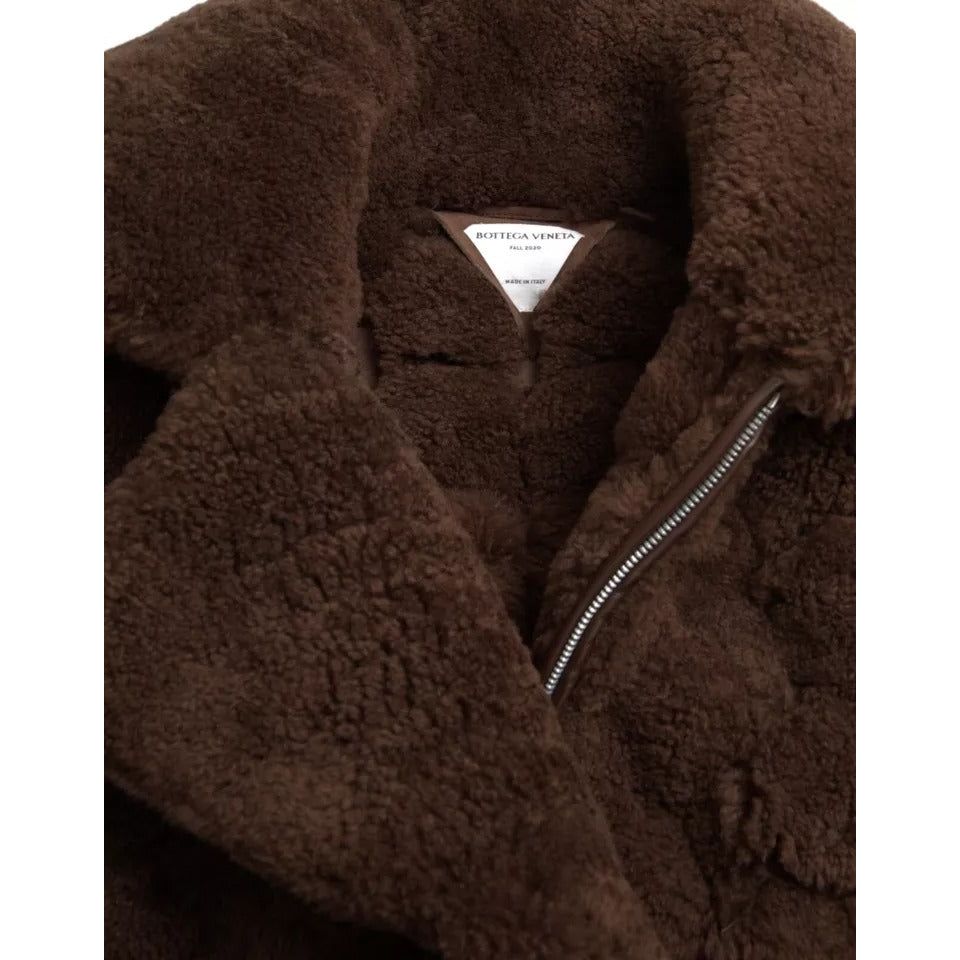 Bottega Veneta Brown Fur Lamb Shearling Coat Jacket Luxury