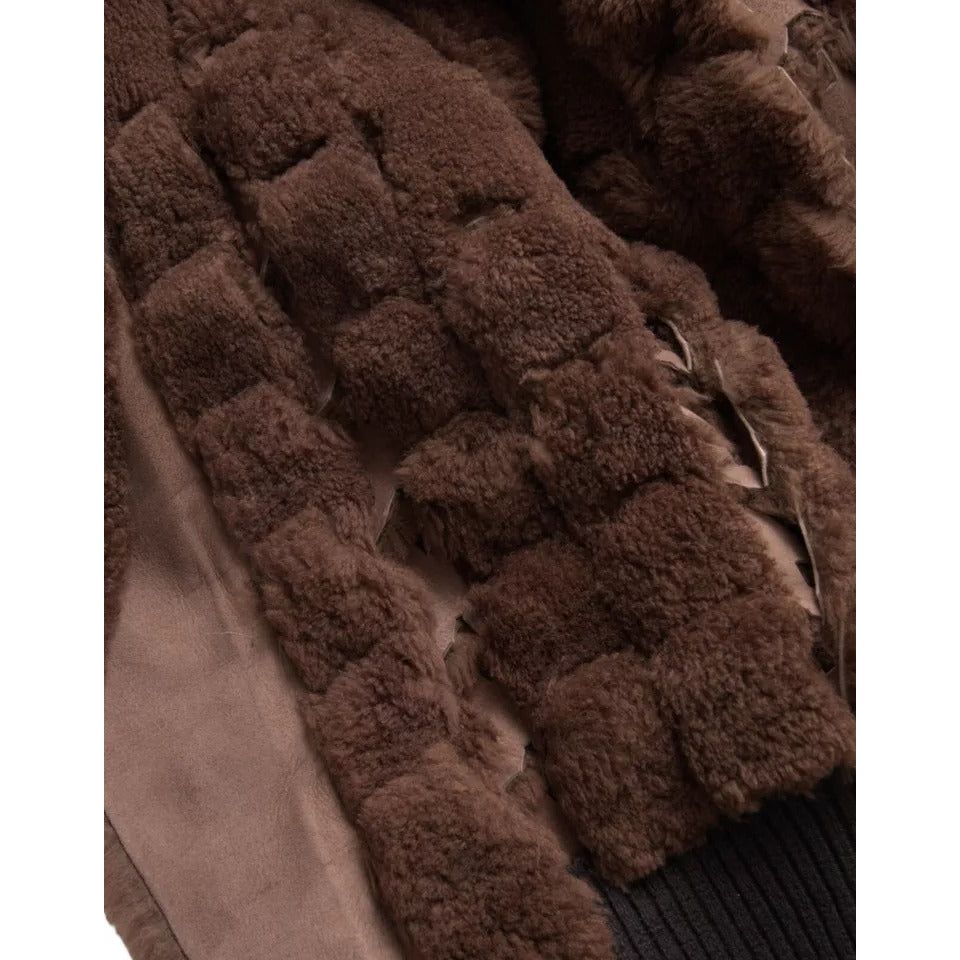 Bottega Veneta Brown Fur Lamb Shearling Coat Jacket Luxury