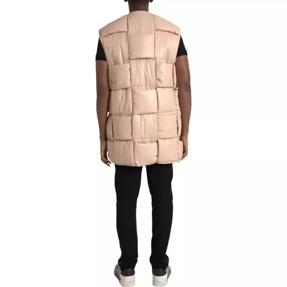 Bottega Veneta Beige Quilted Calf Leather Jacket