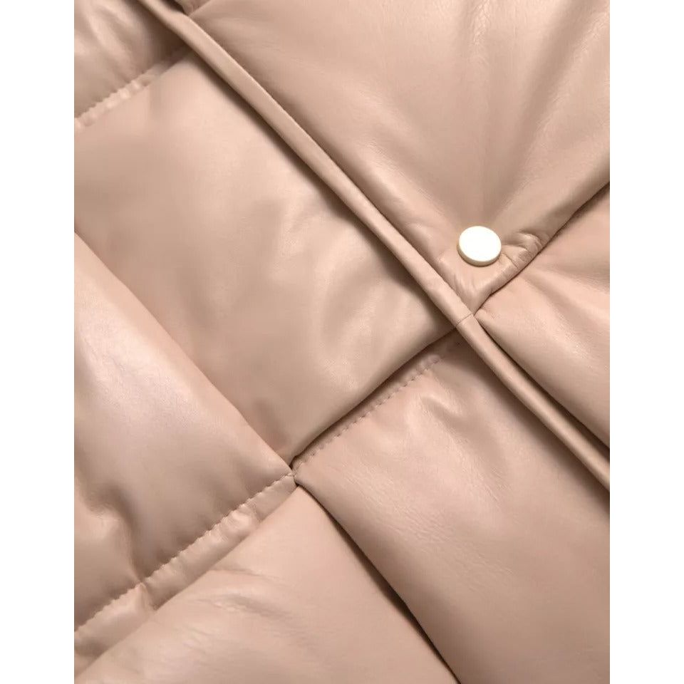 Bottega Veneta Beige Quilted Calf Leather Jacket