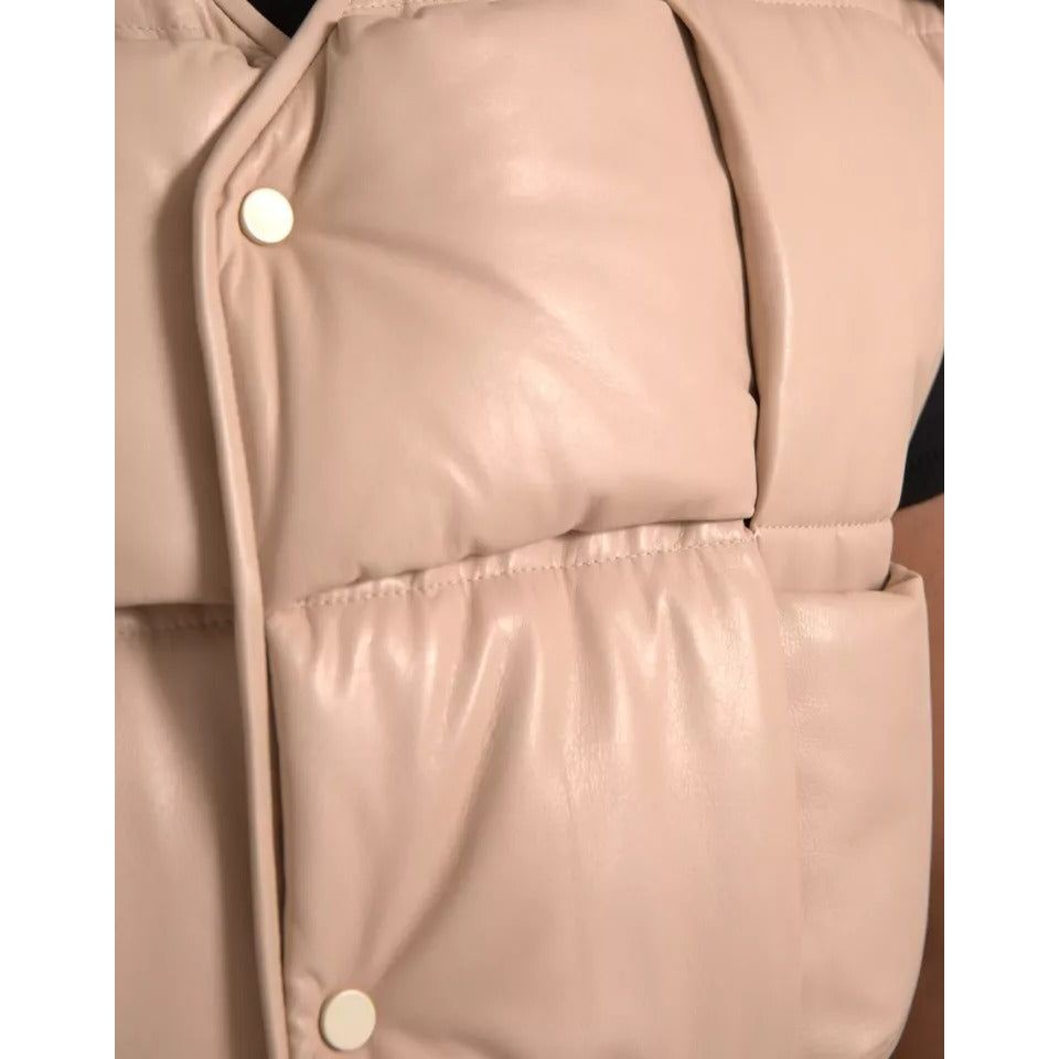 Bottega Veneta Beige Quilted Calf Leather Jacket