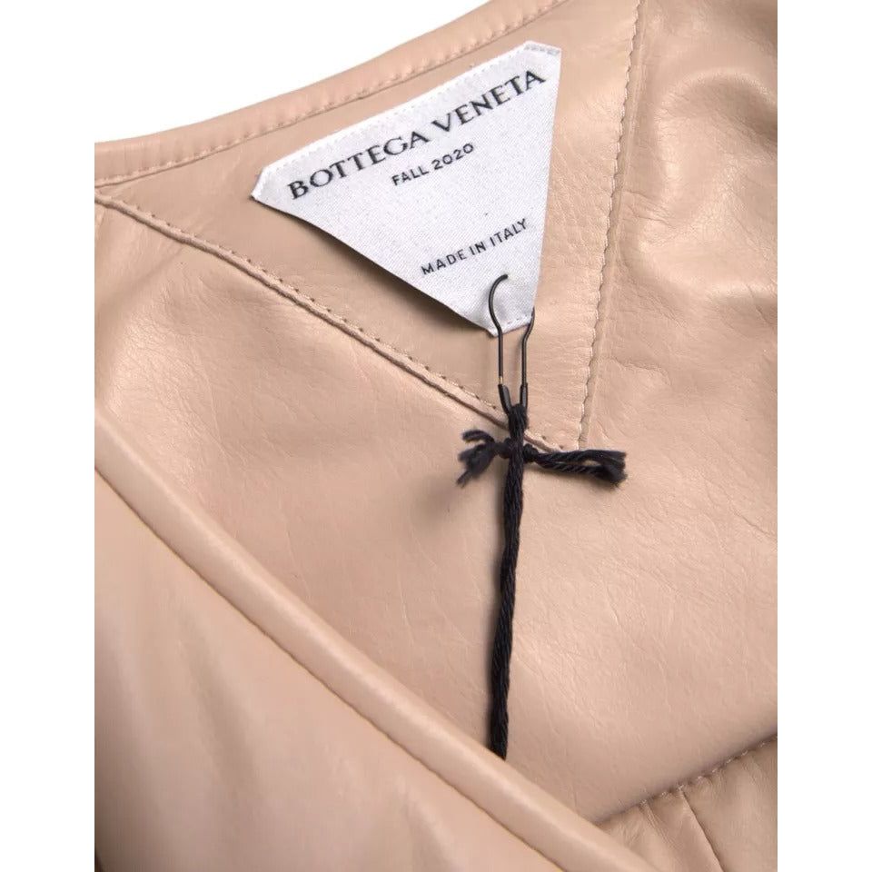 Bottega Veneta Beige Quilted Calf Leather Jacket