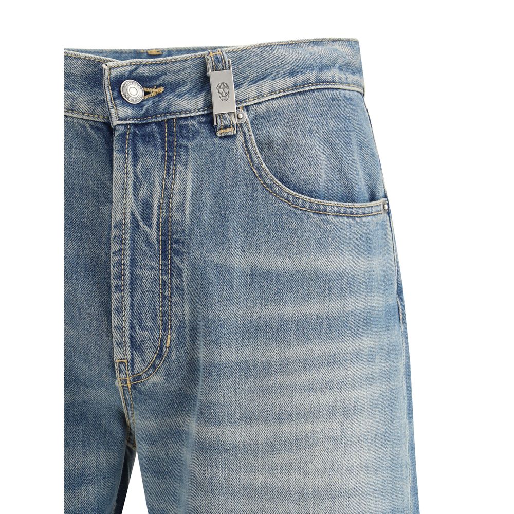 Alexander McQueen Blue Denim Straight Jeans for Effortless Elegance