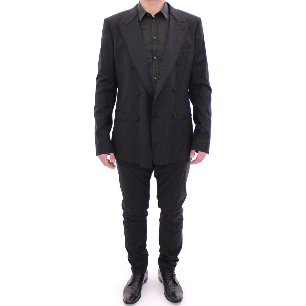 Dolce & Gabbana Black Wool-Silk Blend Suit