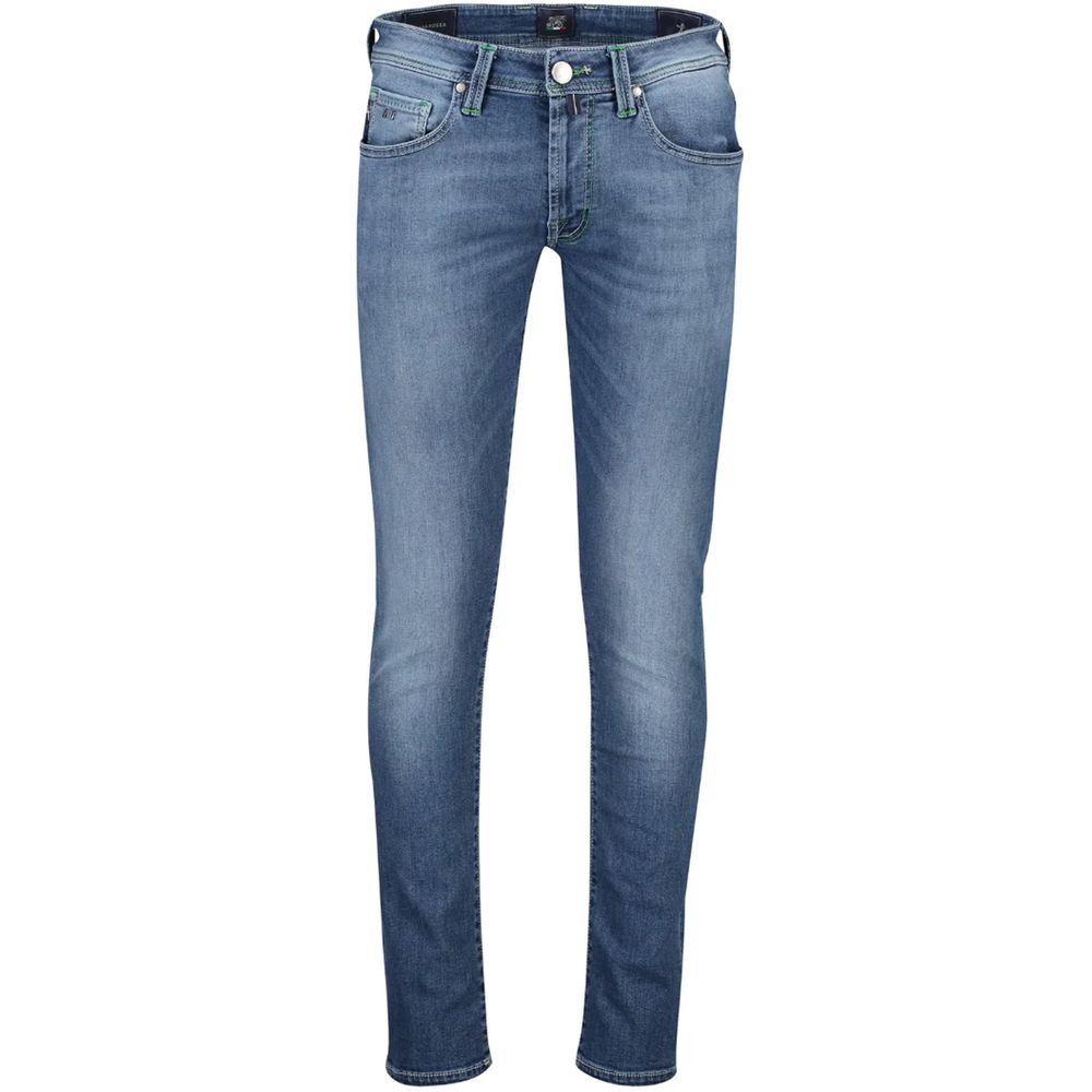 Tramarossa Blue Cotton Jeans for Timeless Elegance