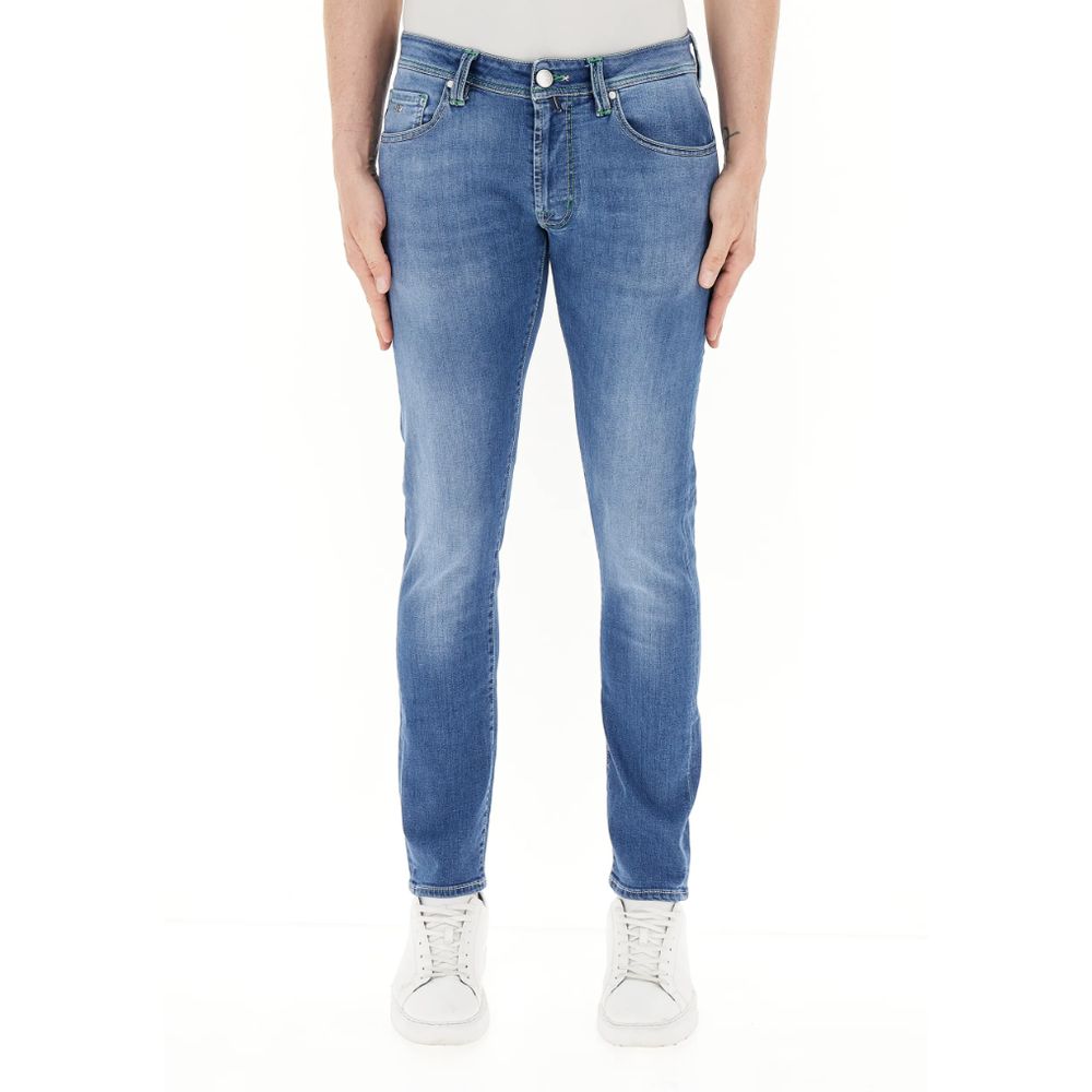 Tramarossa Blue Cotton Jeans for Timeless Elegance