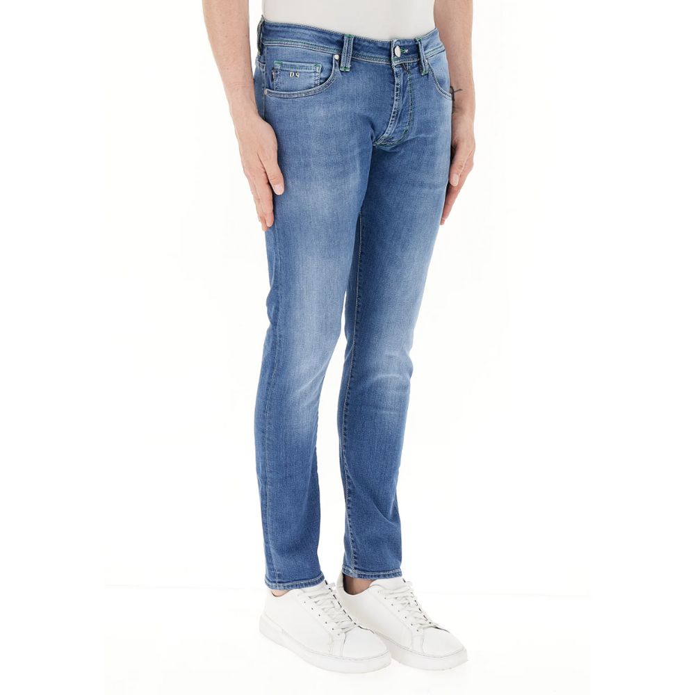 Tramarossa Blue Cotton Jeans for Timeless Elegance