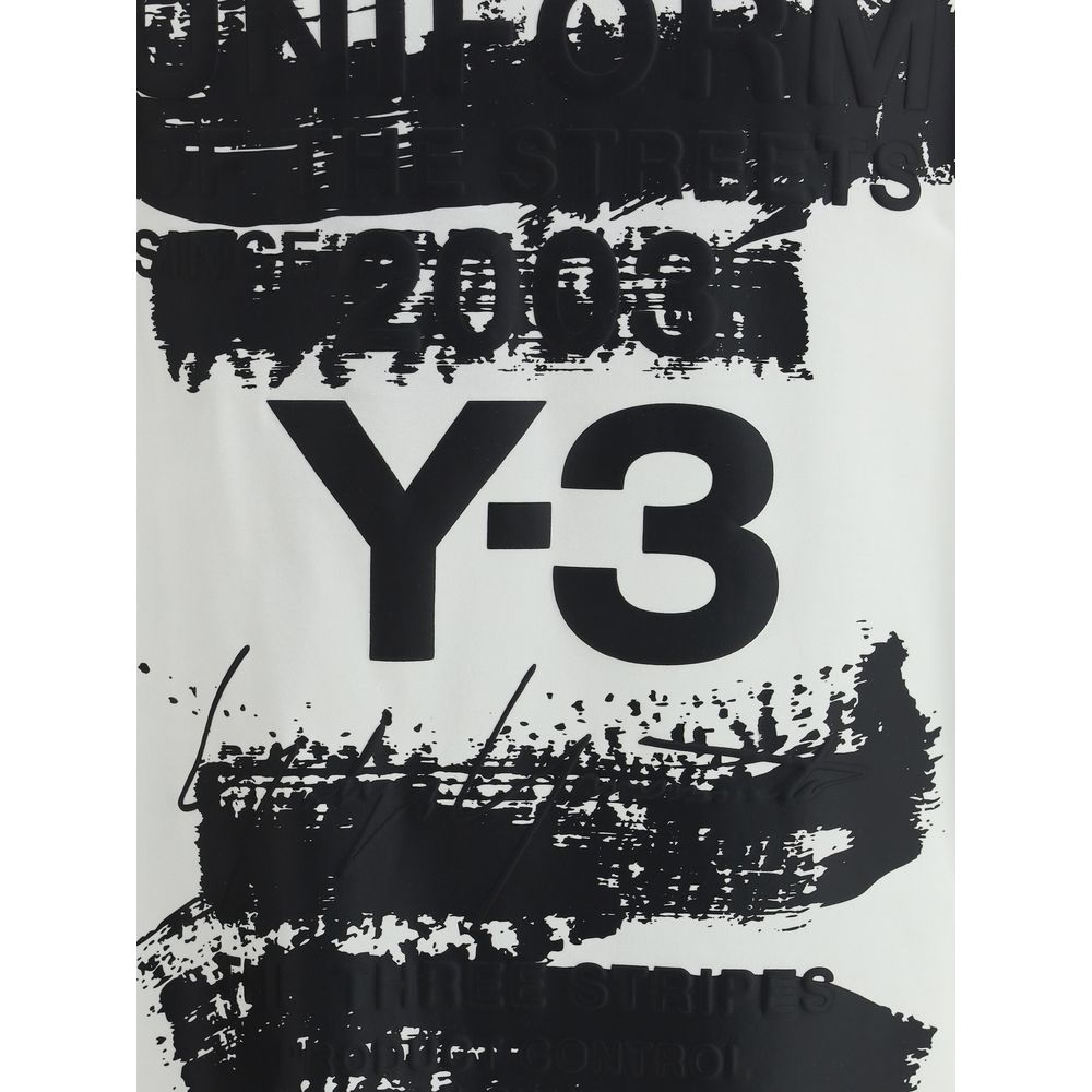 Y-3 Black Cotton Long Sleeve Jersey With Maxi Print