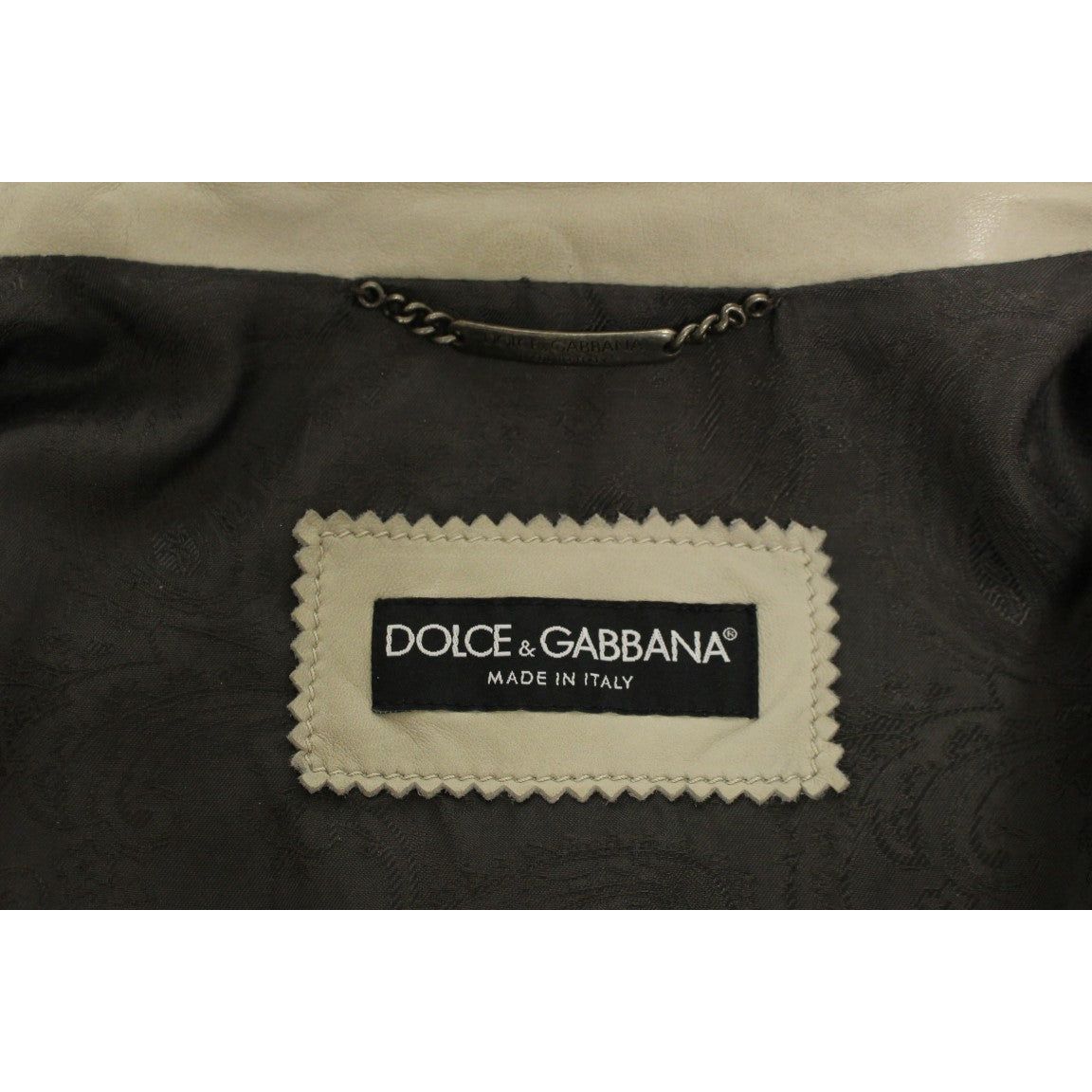 Dolce & Gabbana Beige Leather Lambskin Jacket