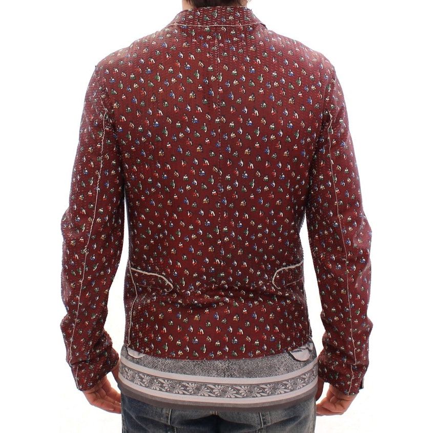Dolce & Gabbana Bordeaux Lambskin Leather Jacket