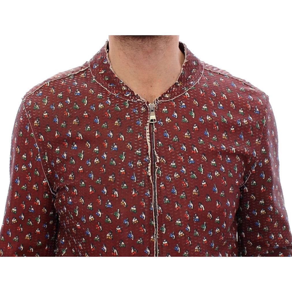 Dolce & Gabbana Bordeaux Lambskin Leather Jacket