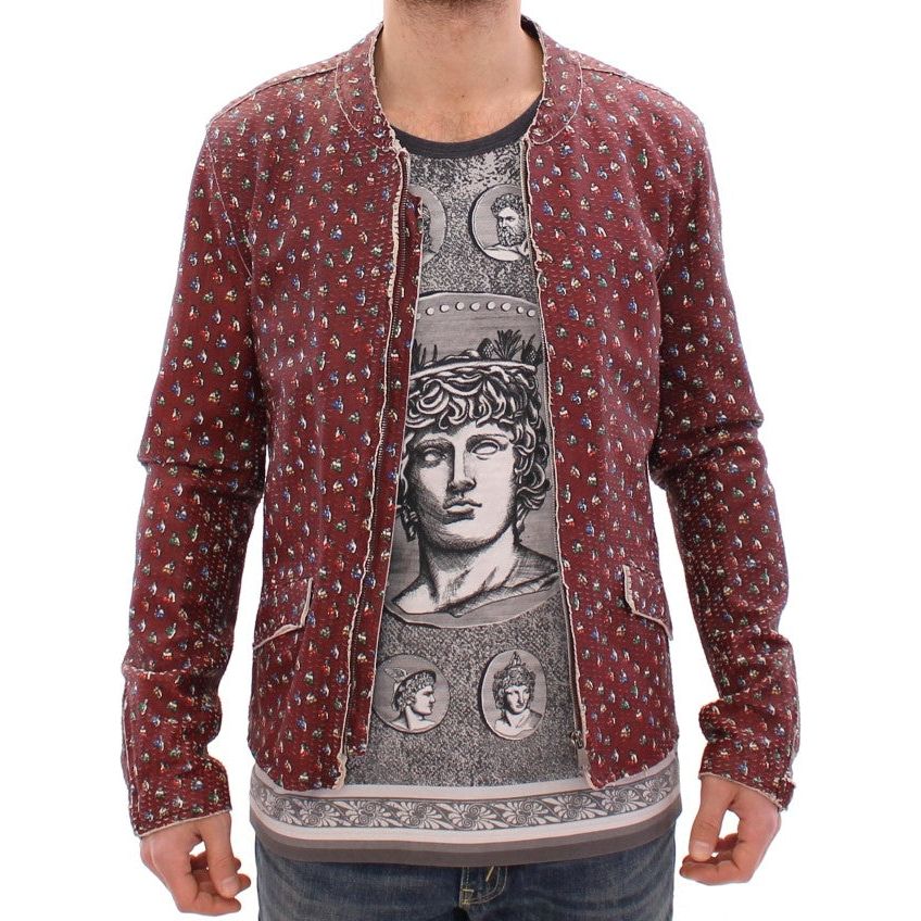 Dolce & Gabbana Bordeaux Lambskin Leather Jacket