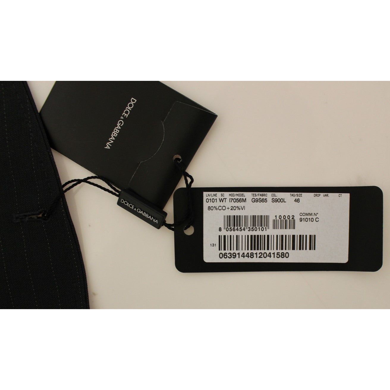Dolce & Gabbana Gray Cotton Striped Dress Vest