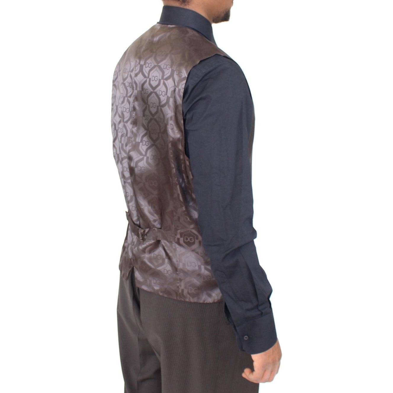 Dolce & Gabbana Brown Wool Dress Vest
