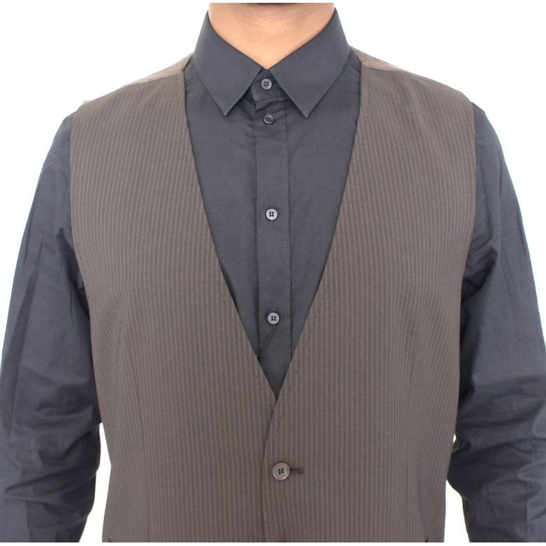 Dolce & Gabbana Brown Wool Dress Vest