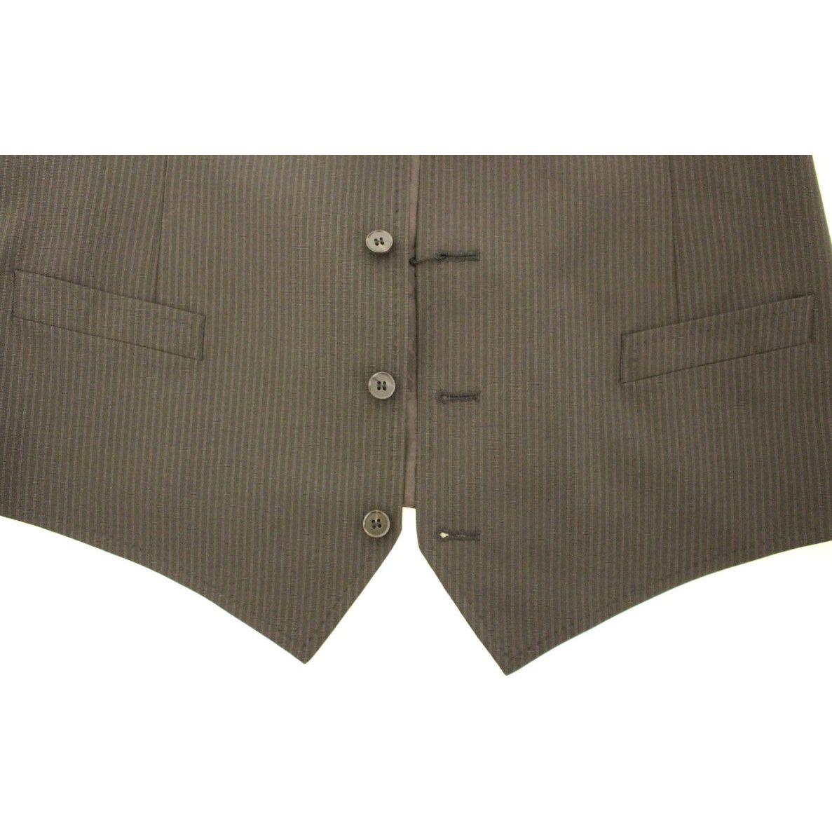 Dolce & Gabbana Brown Wool Dress Vest