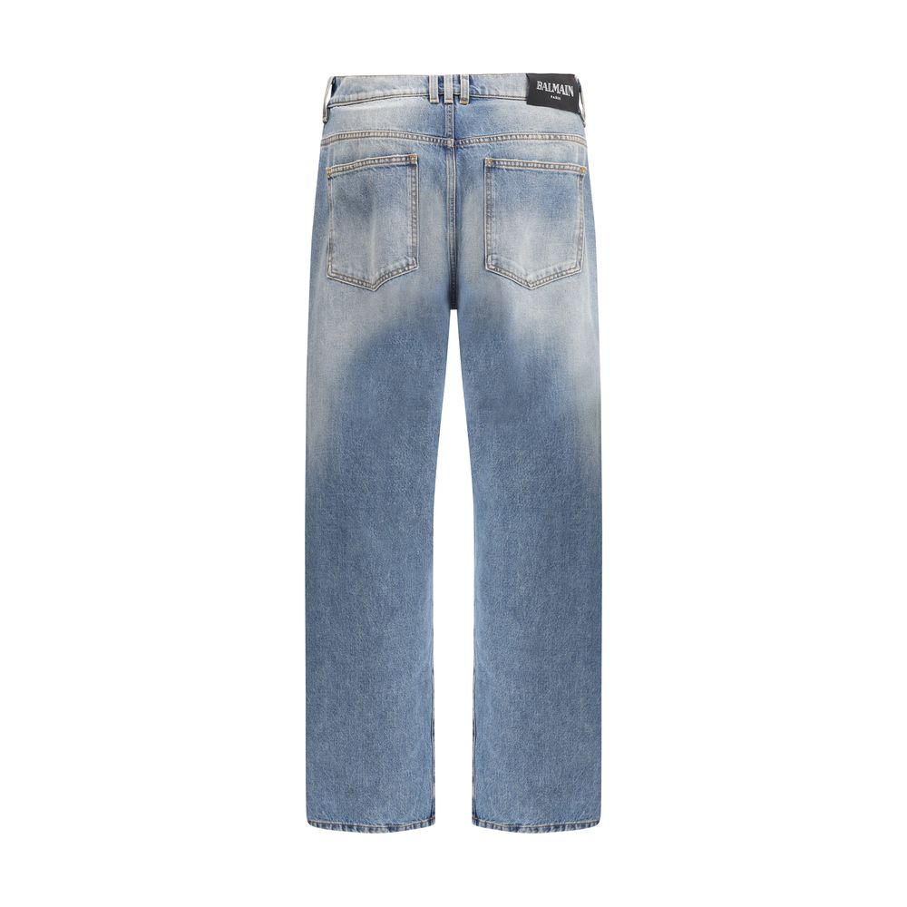 Balmain Blue Denim Loose Jeans: Effortless Luxury Redefined