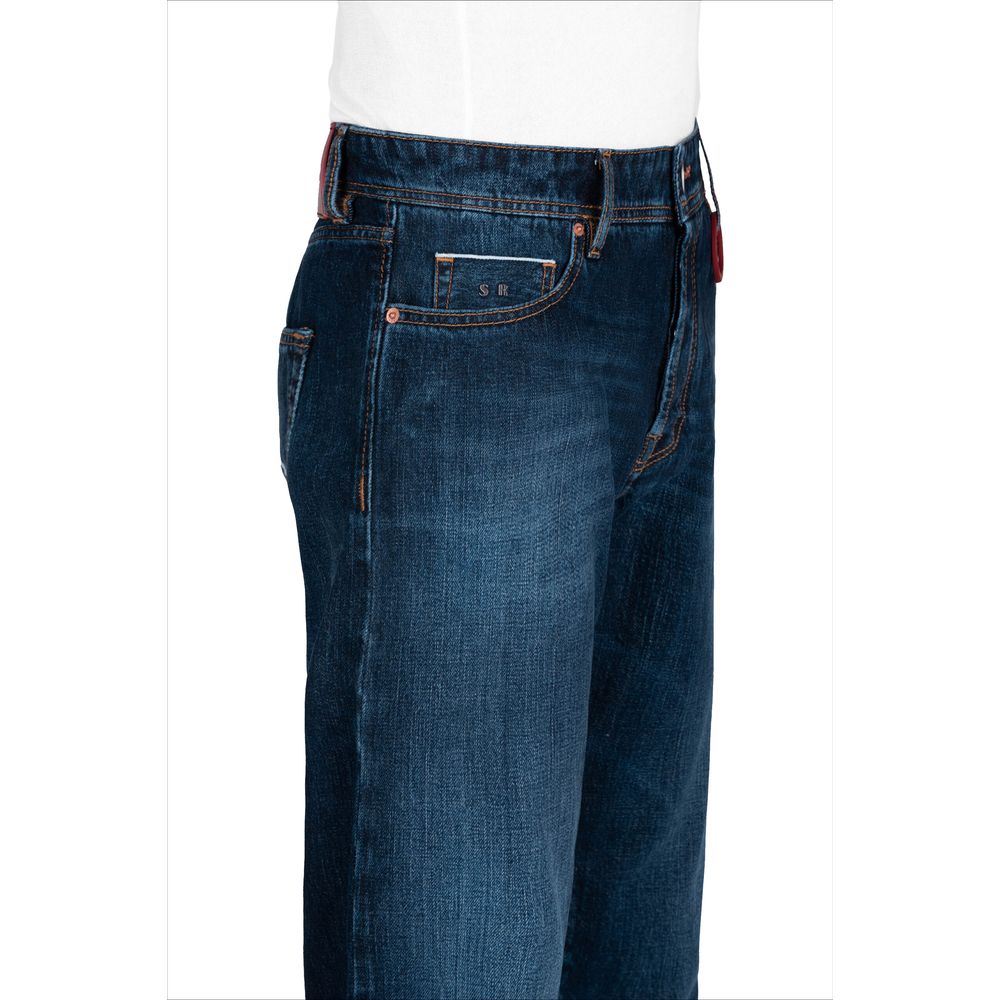 Tramarossa Blue Cotton Jeans for Timeless Elegance