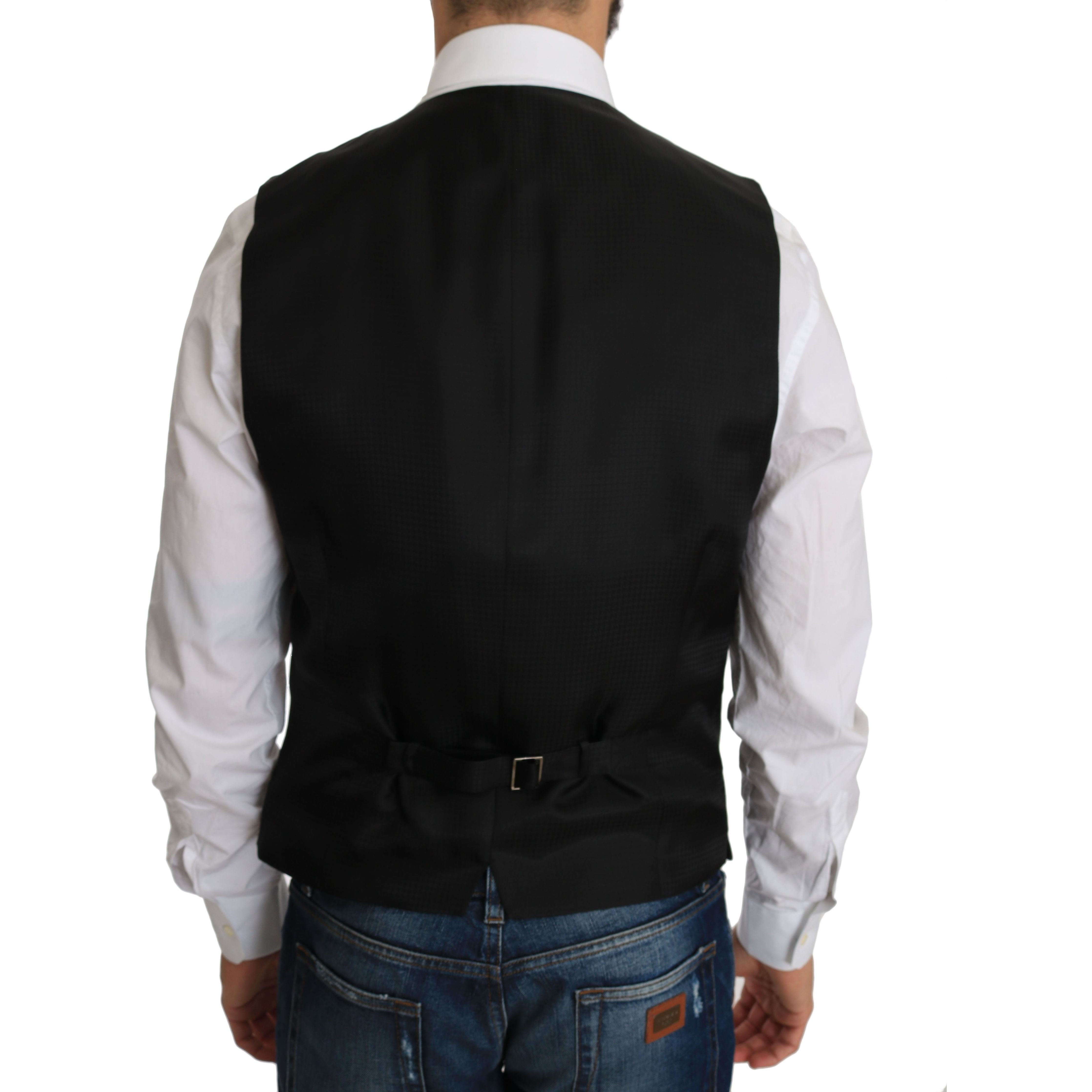 Dolce & Gabbana Black Silk Blend Formal Vest
